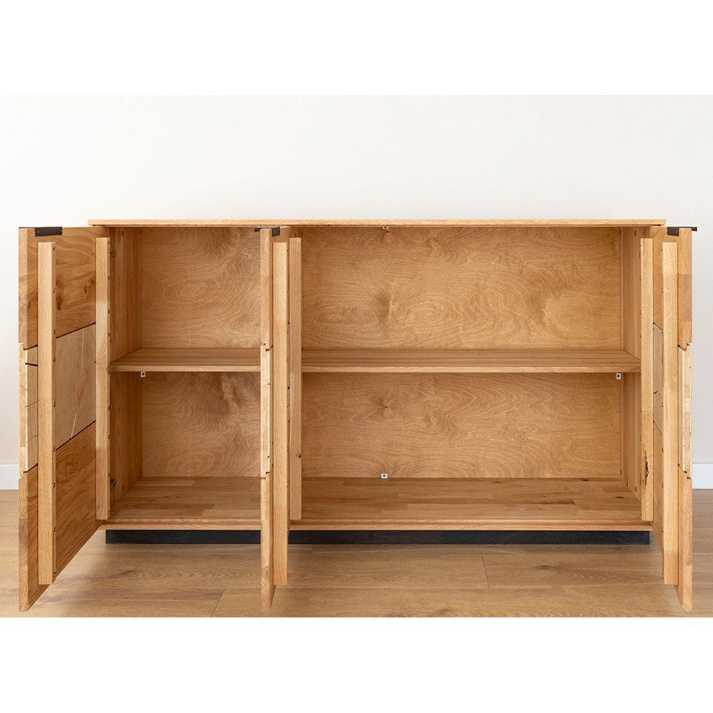 Lomadox Sideboard TIVAT-163, Eiche massiv geölt, 154 cm breit