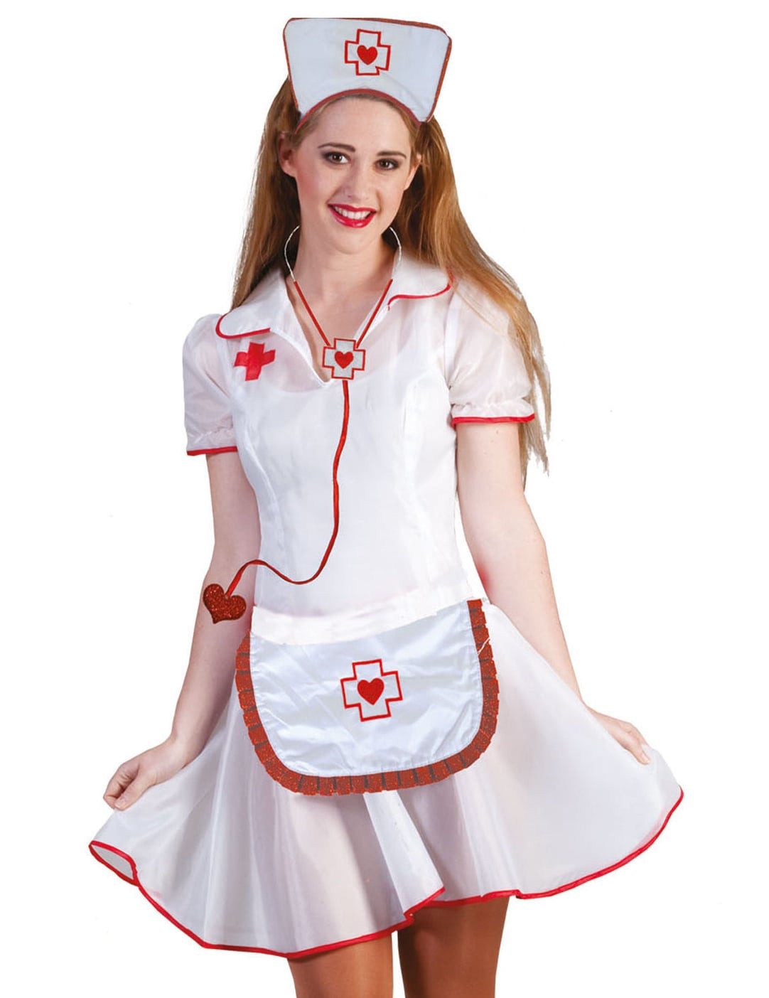 Espa Kostüm Krankenschwester Kostümset 3-teilig rot-weiss
