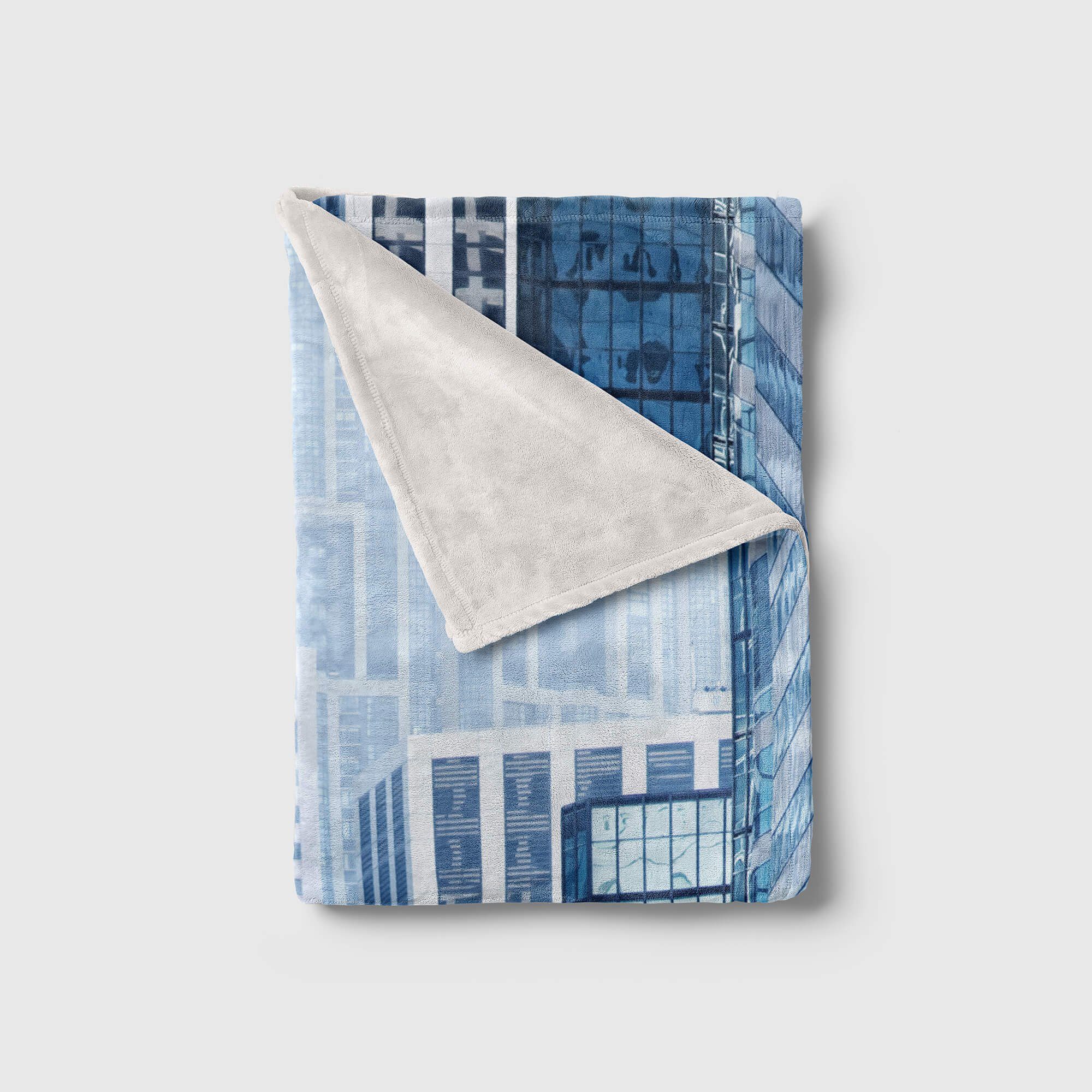 Kuscheldecke Handtücher mit Fotomotiv H, Sinus Blau Architektur Strandhandtuch Handtuch (1-St), Art Baumwolle-Polyester-Mix Saunatuch Handtuch