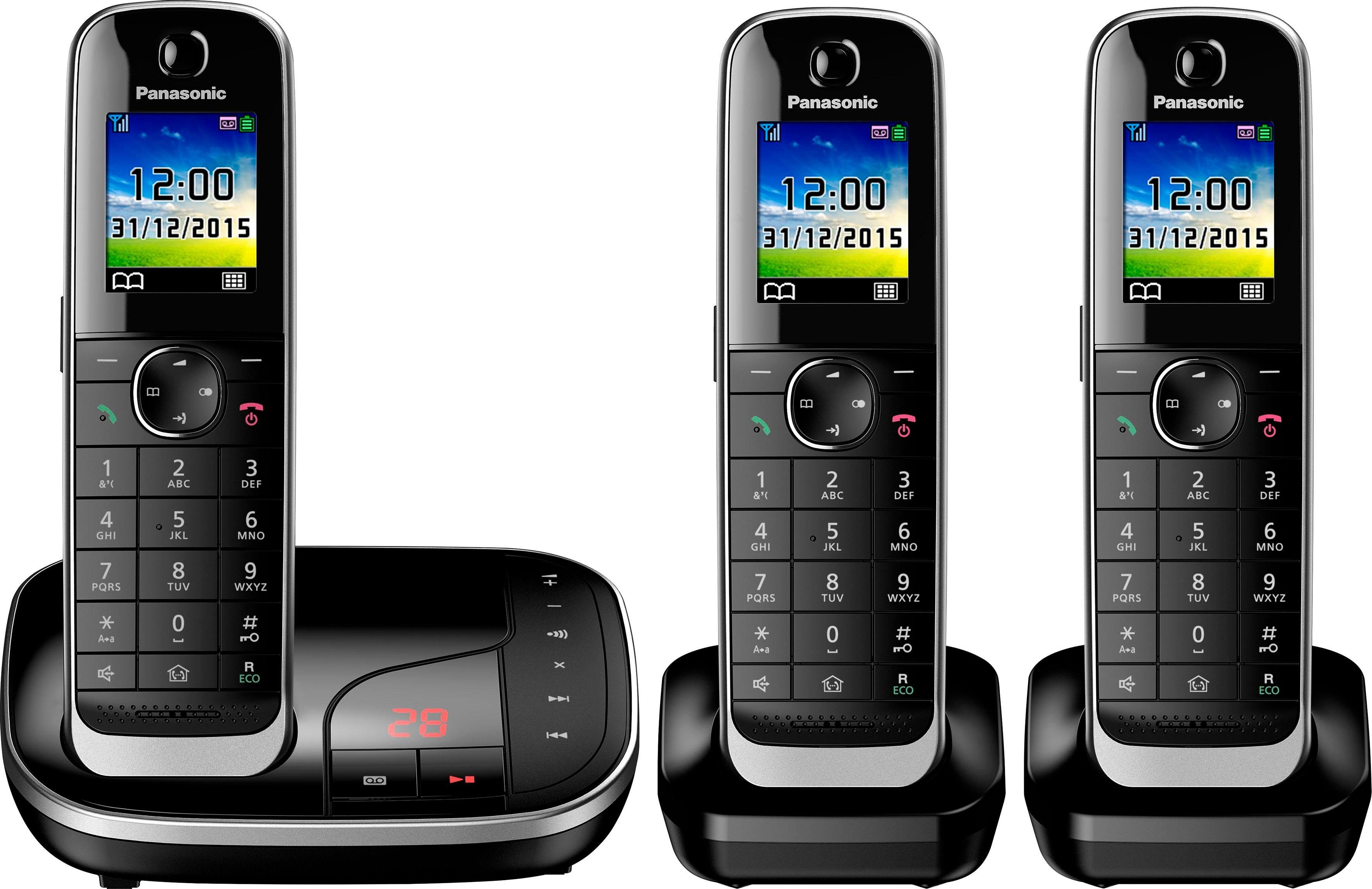 Panasonic KX-TGJ323 Schnurloses DECT-Telefon (Mobilteile: 3, mit Anrufbeantworter) | DECT-Telefone