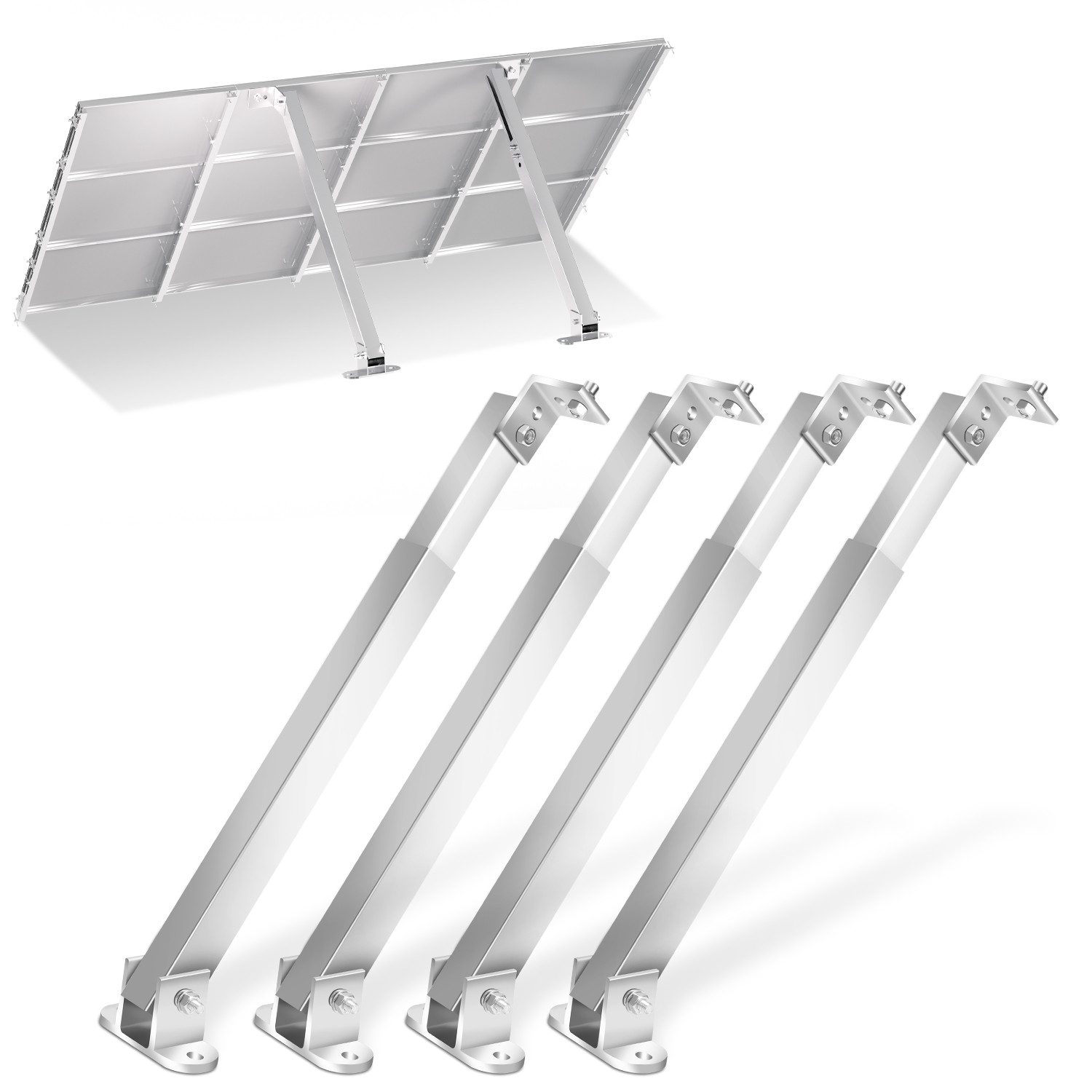 Clanmacy Solarmodul-Halterung 2/4x Alu Solarmodul-Halterung für Balkonkraftwerk verstellbar