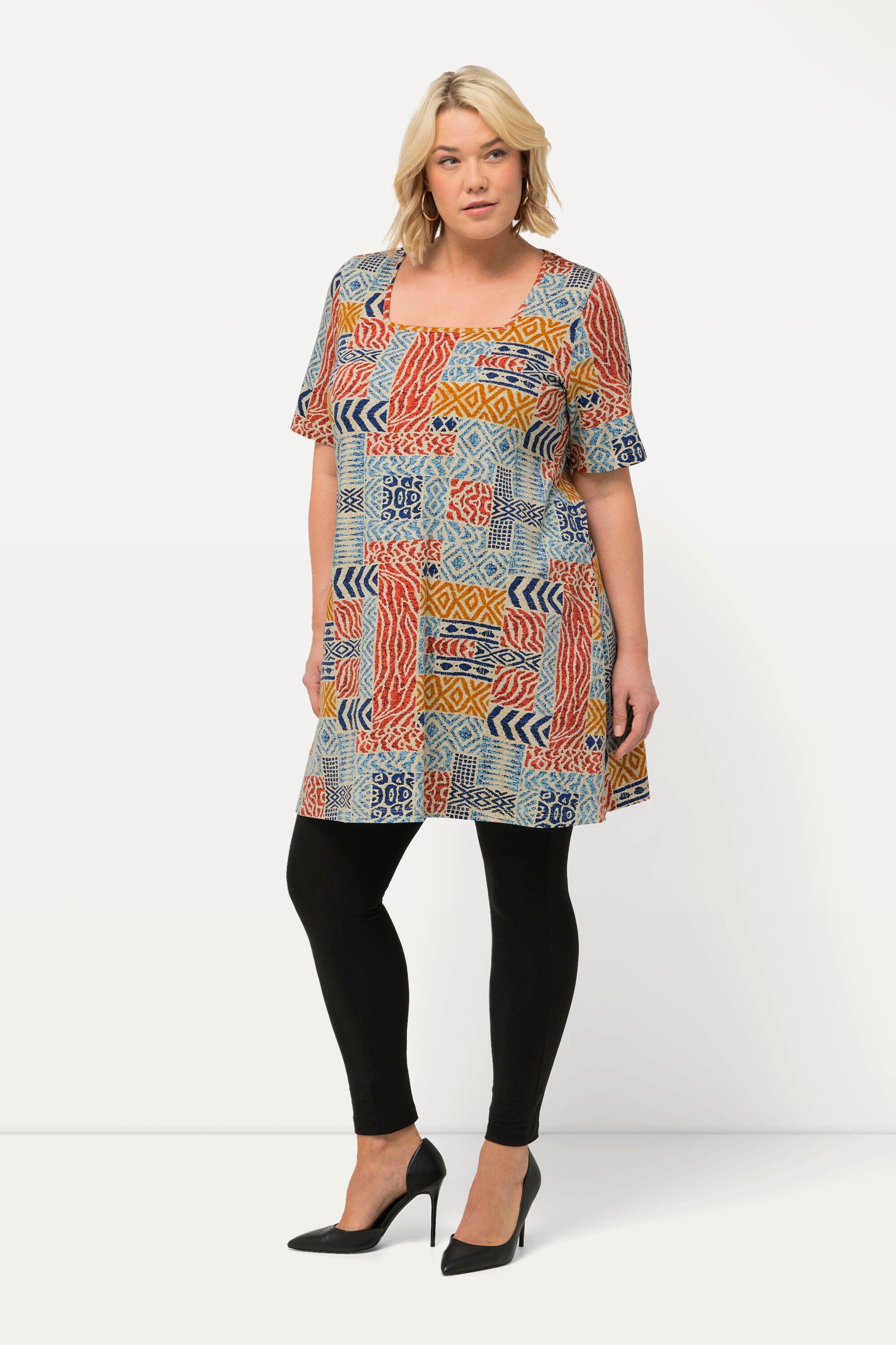 Ulla Popken Longshirt Longshirt Patchdruck A-Linie günstig online kaufen