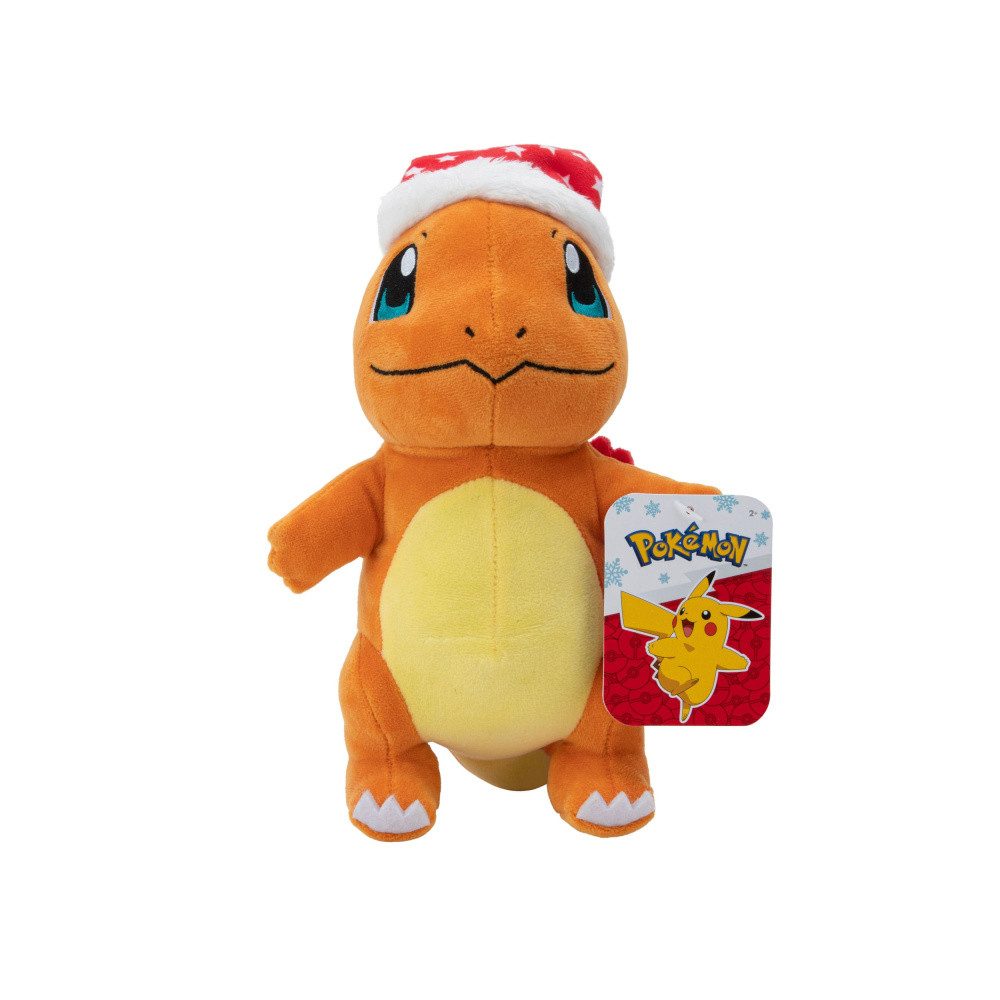 Jazwares Plüschfigur Pokémon Plüschfigur Winter Glumanda mit Weihnachtsmütze 20 cm