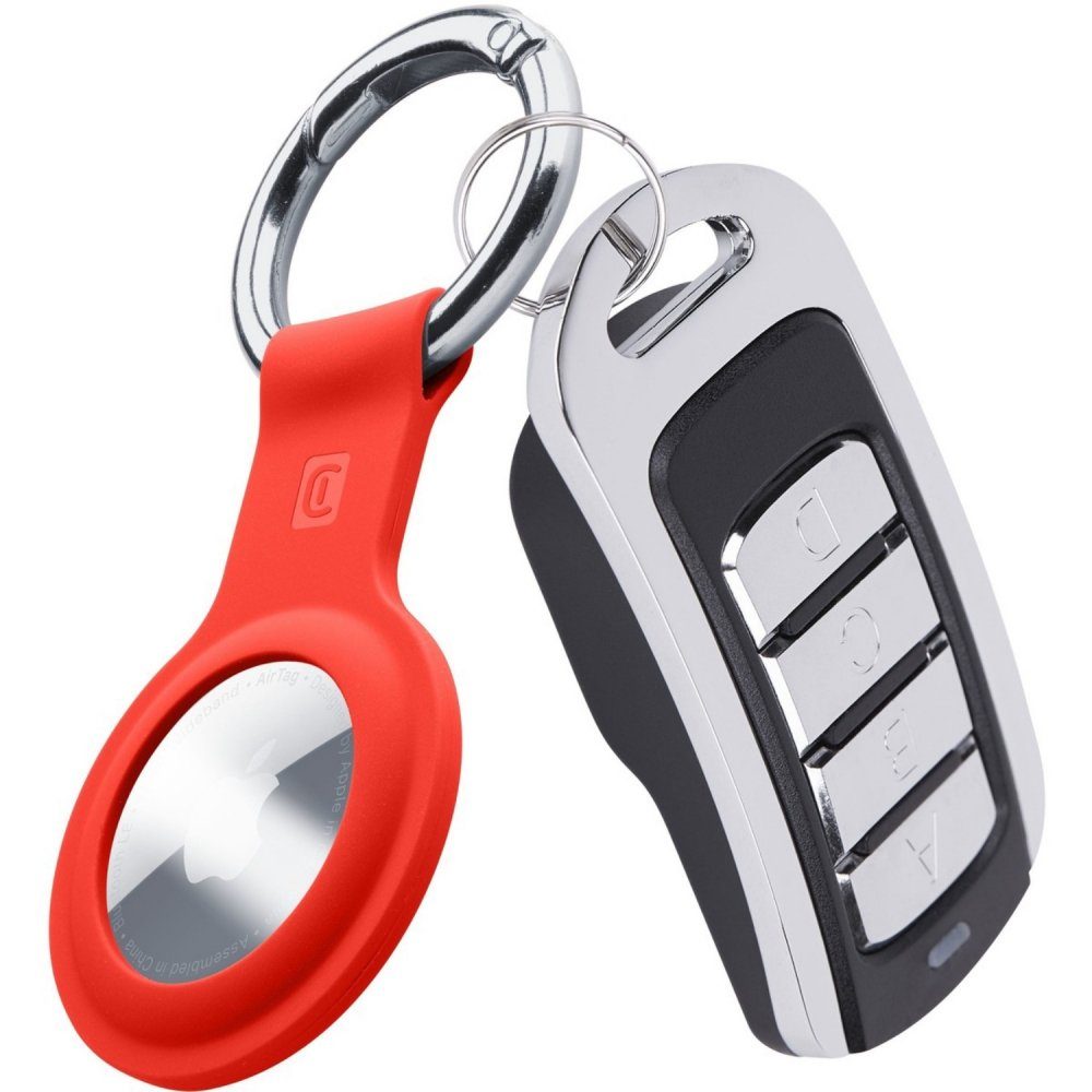 AirTag Cellularline - Key Schlüsselanhänger Apple Ring rot - Schlüsselanhänger