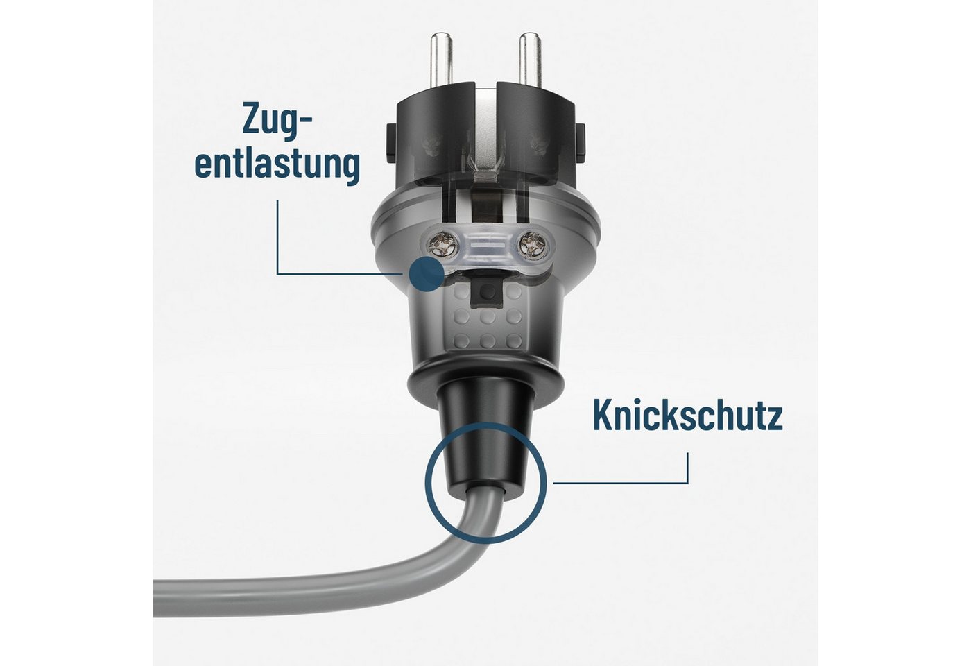 Thumbnail - ABSINA Schuko-Stecker ABSINA Schutzkontaktstecker, schwarz, 6 Stück