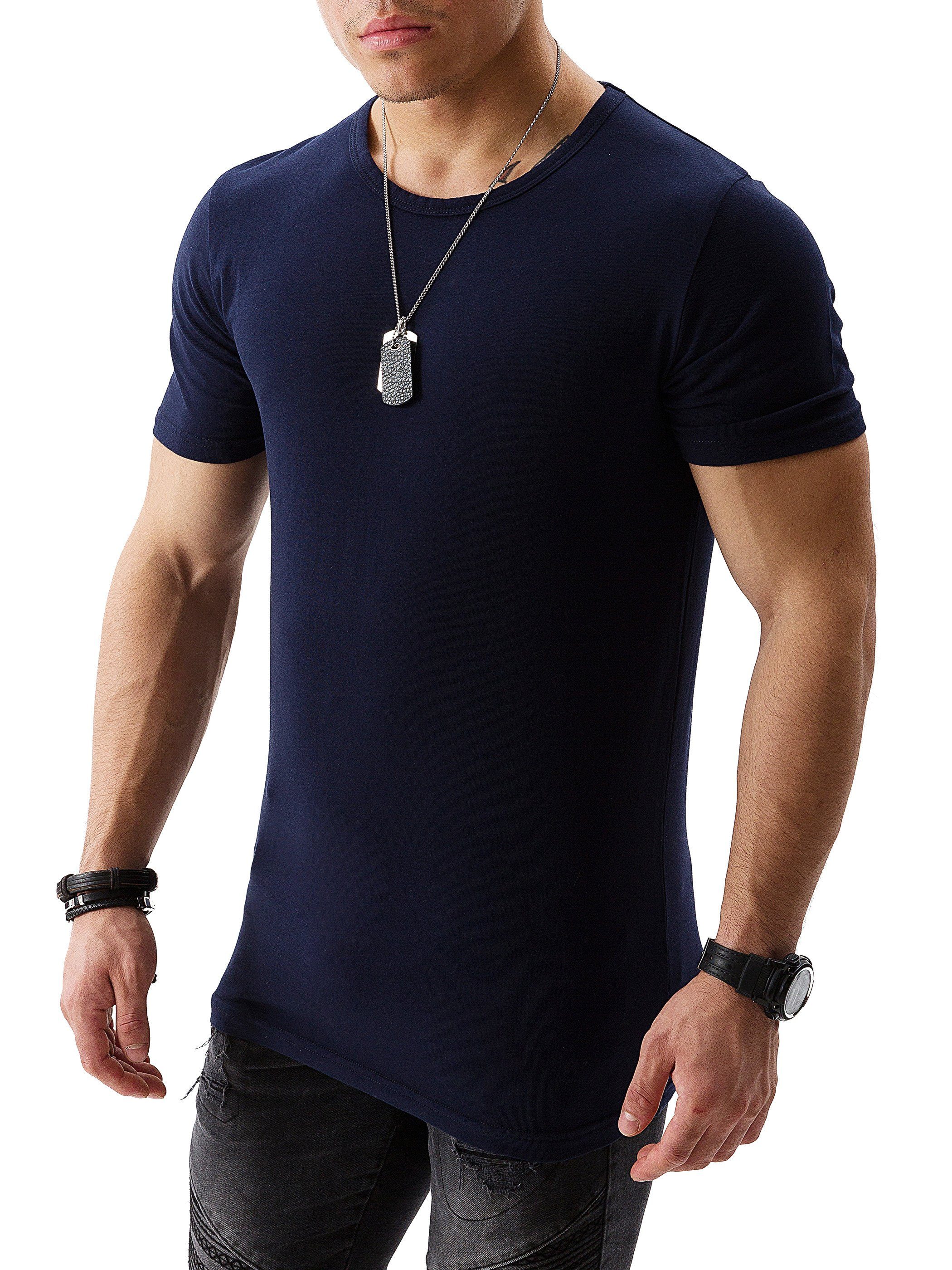 Yazubi T-Shirt Yazubi - Mythic Basic Tee Crew Neck (1-tlg) modernes Rundhalsshirt Blau (dark sapphire 194020)