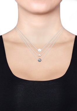 Elli Gliederkette Layer Kette Synthetische Perlen 925 Silber