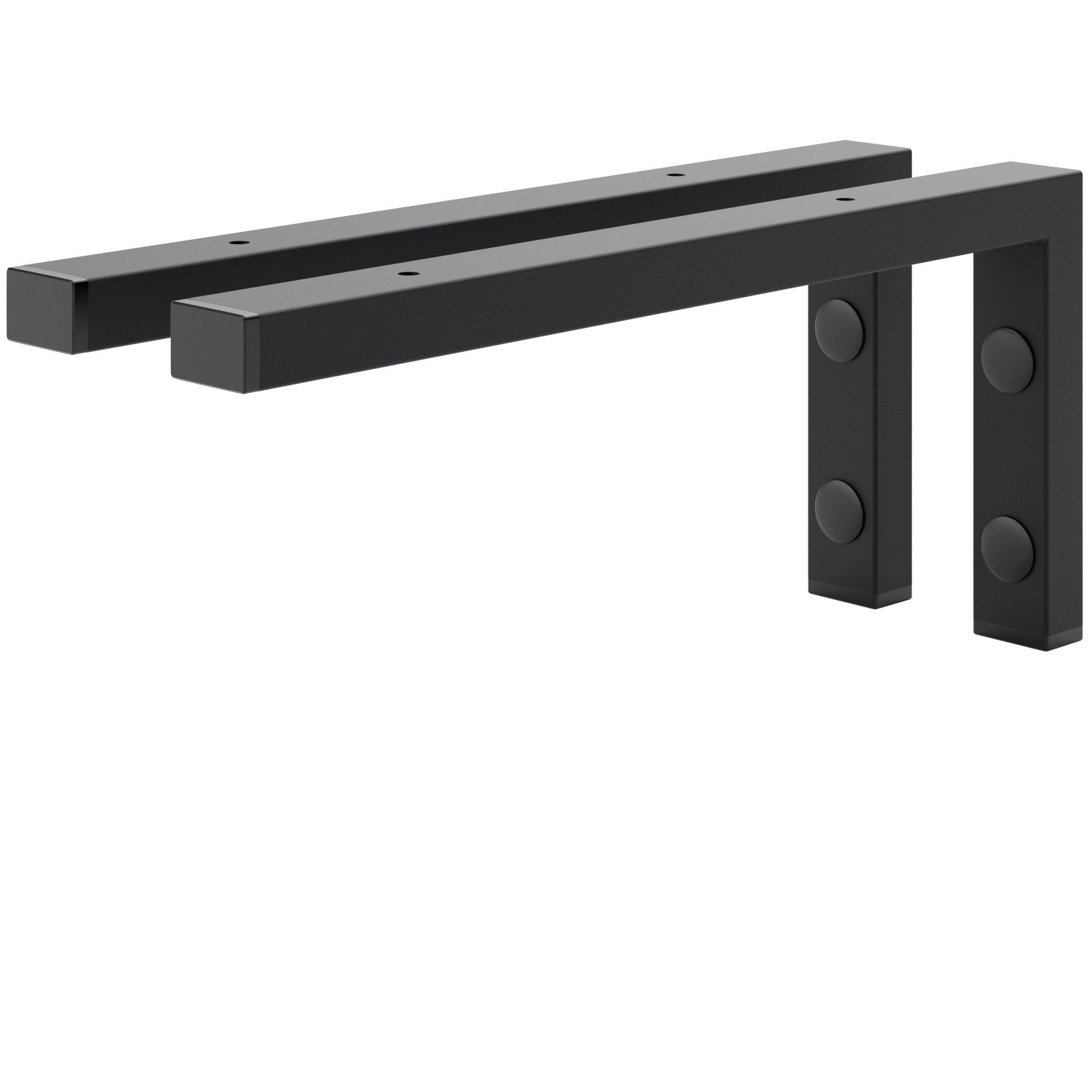 HOLZBRINK Wandregalhalter Wandkonsole L-Form, 2-tlg. SET, Industriestahl pulverbeschichtet, massive Ausführung