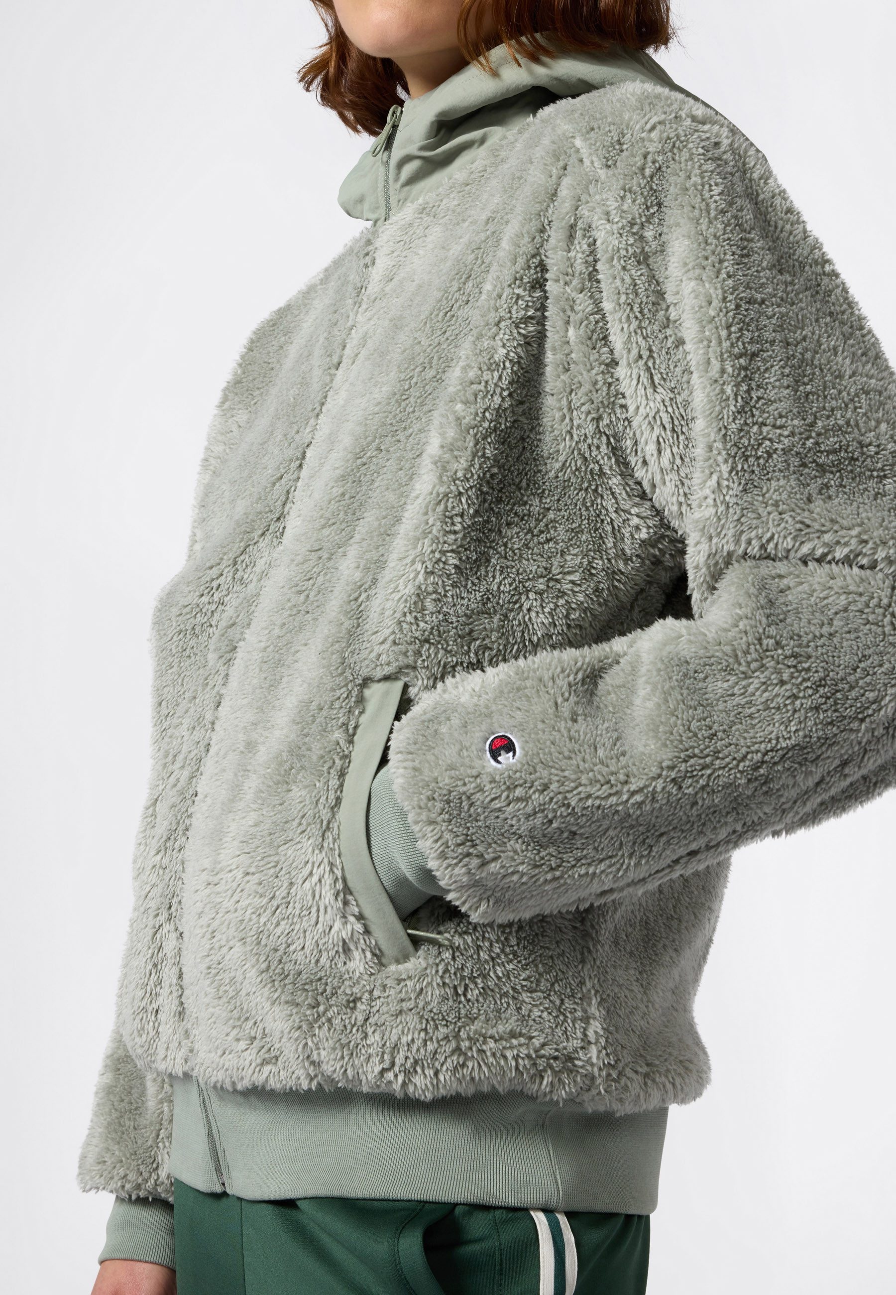 Champion Fleecejacke Polar Full Zip Hoodie 1-teiliges Design, aus Polyester und Baumwolle, leichtes Gewicht