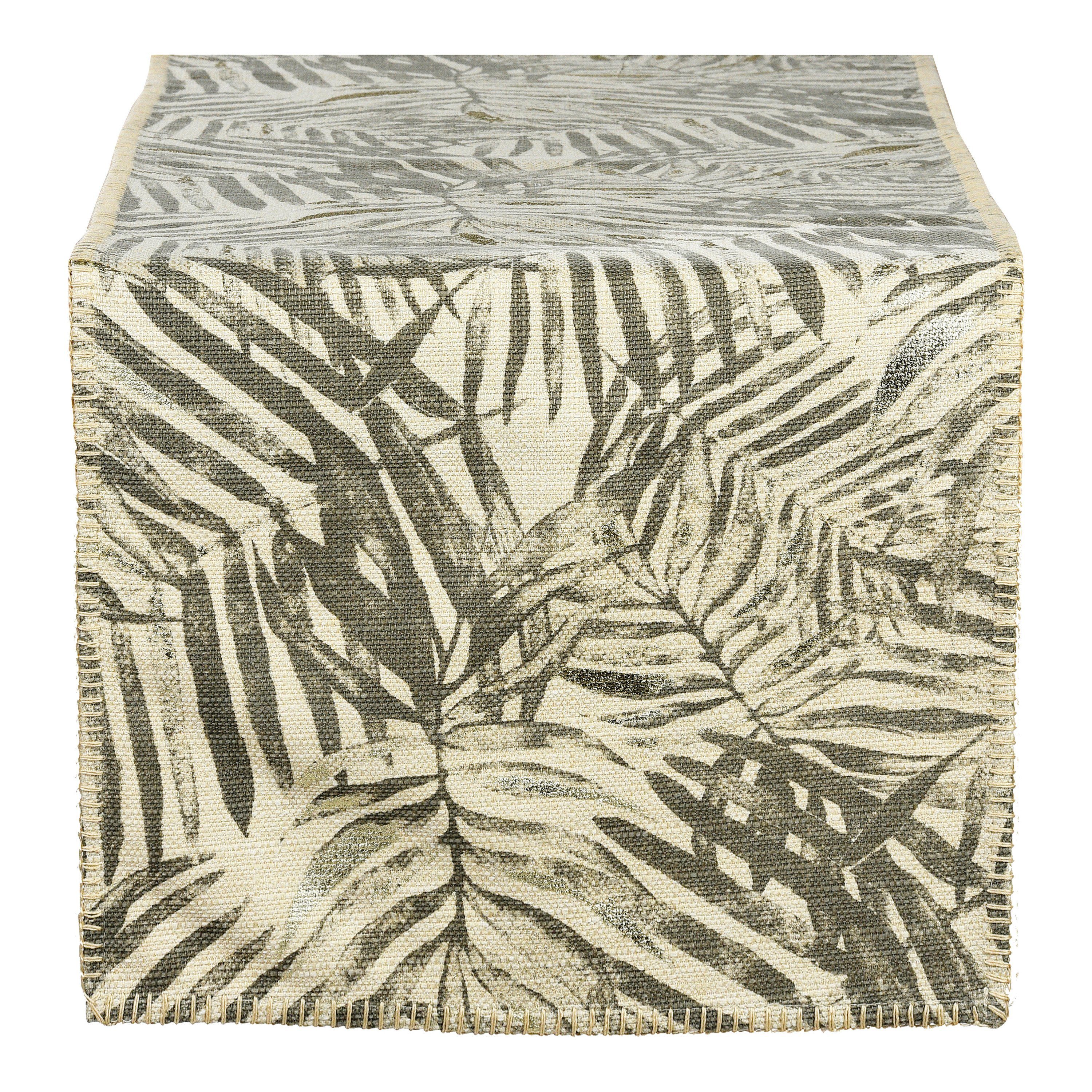 Depot Tischdecke Tischläufer Shiny Leaves (Packung, 1 Stück Tischläufer), aus Polyester, L 150 Zentimeter, B 40 Zentimeter