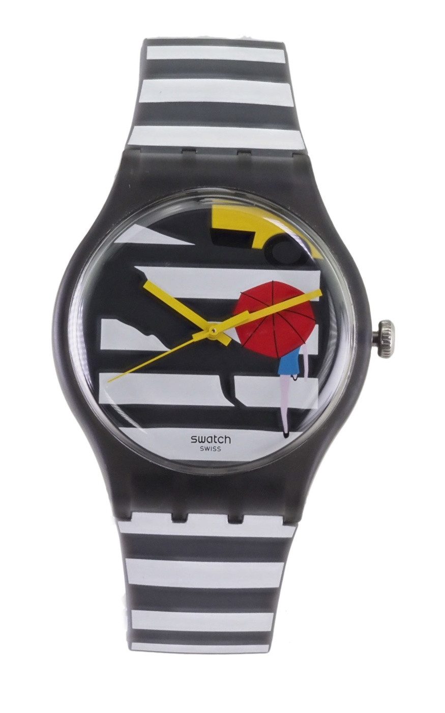 Swatch Quarzuhr Swatch Damen Herren Quarz Uhr SUOM108 CROSS THE PATH X40