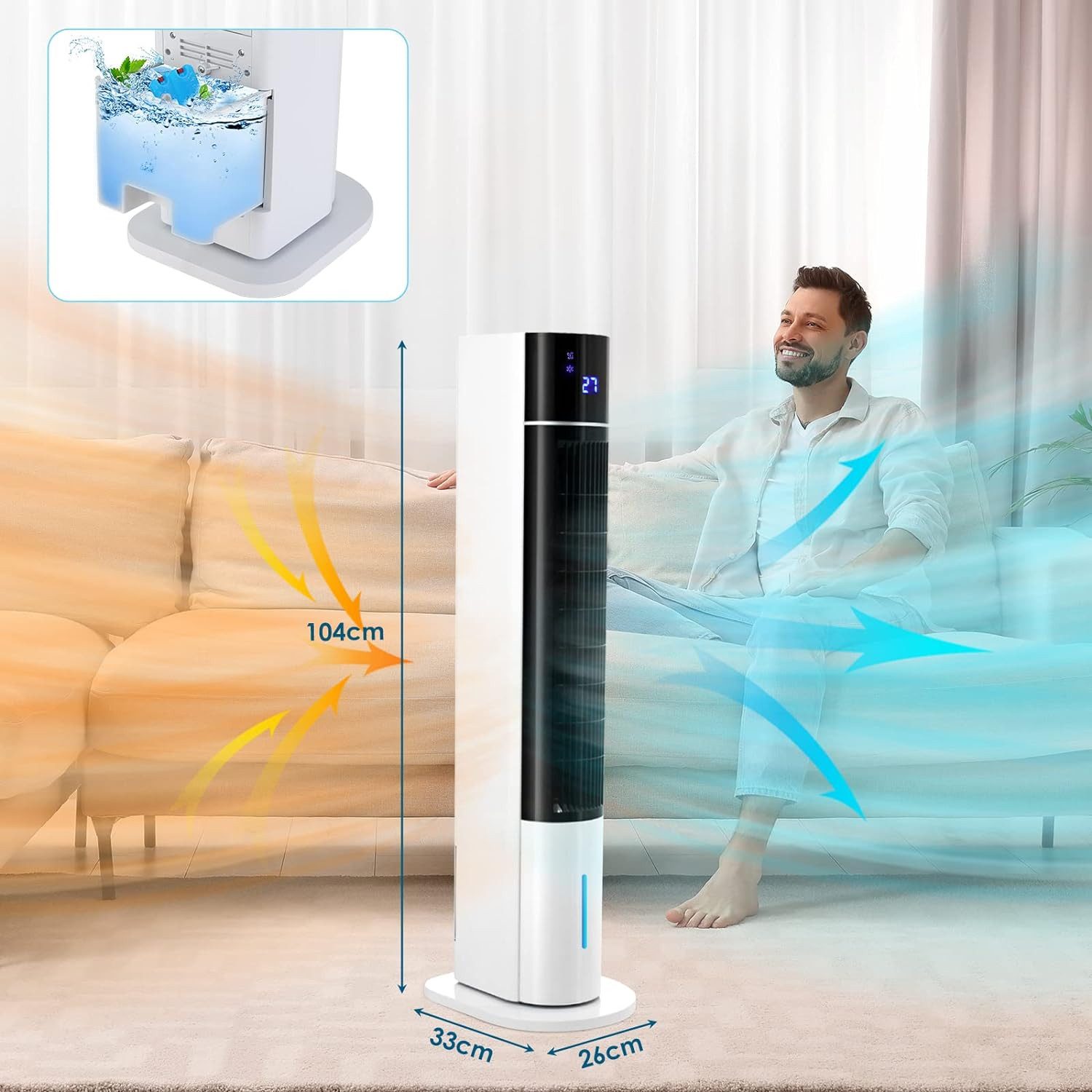 TLGREEN Turmventilator 104CM,Fernsteuerung,4 in 1 mit günstig online kaufen