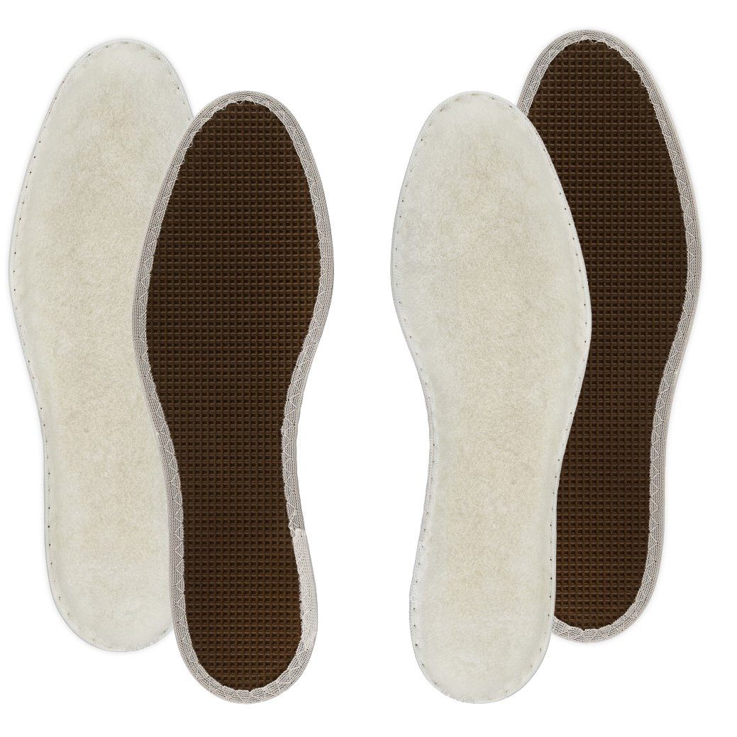 TelMo Einlegesohlen 2Paar Lammfell Winter Royal Einlegesohlen Gr.36-46 gegen starke Kälte