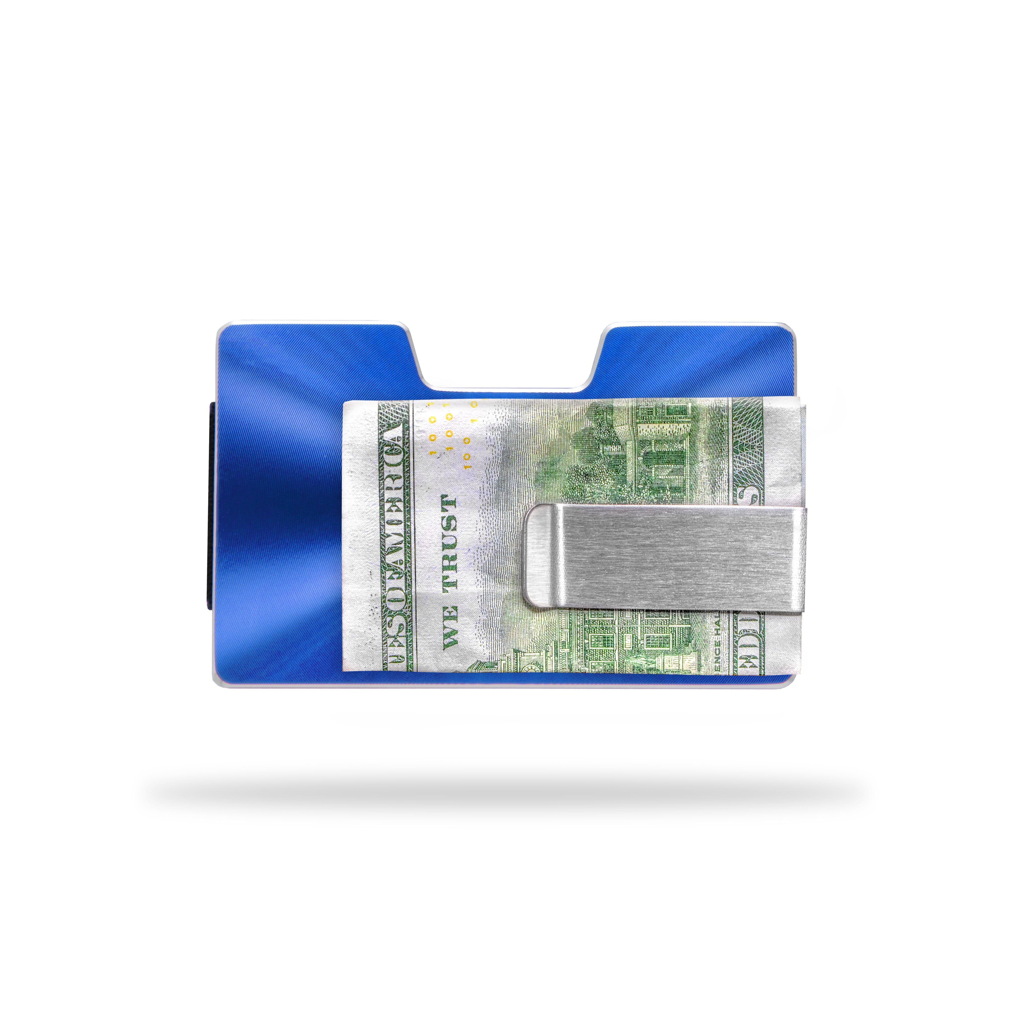 Geldbeutel, Kreditkartenhalter, Mini Kreditkartenetui (Aluminium), Kartenetui Portemonnaie, Frauen Geldbörse Männer TAUROS Royal Blau