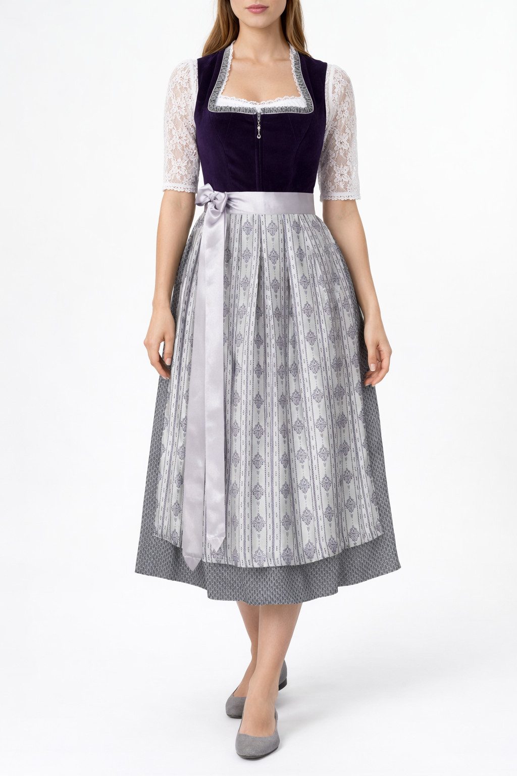 Alpenmärchen Dirndl Langes Dirndl Adele in schwarz - ALM1026