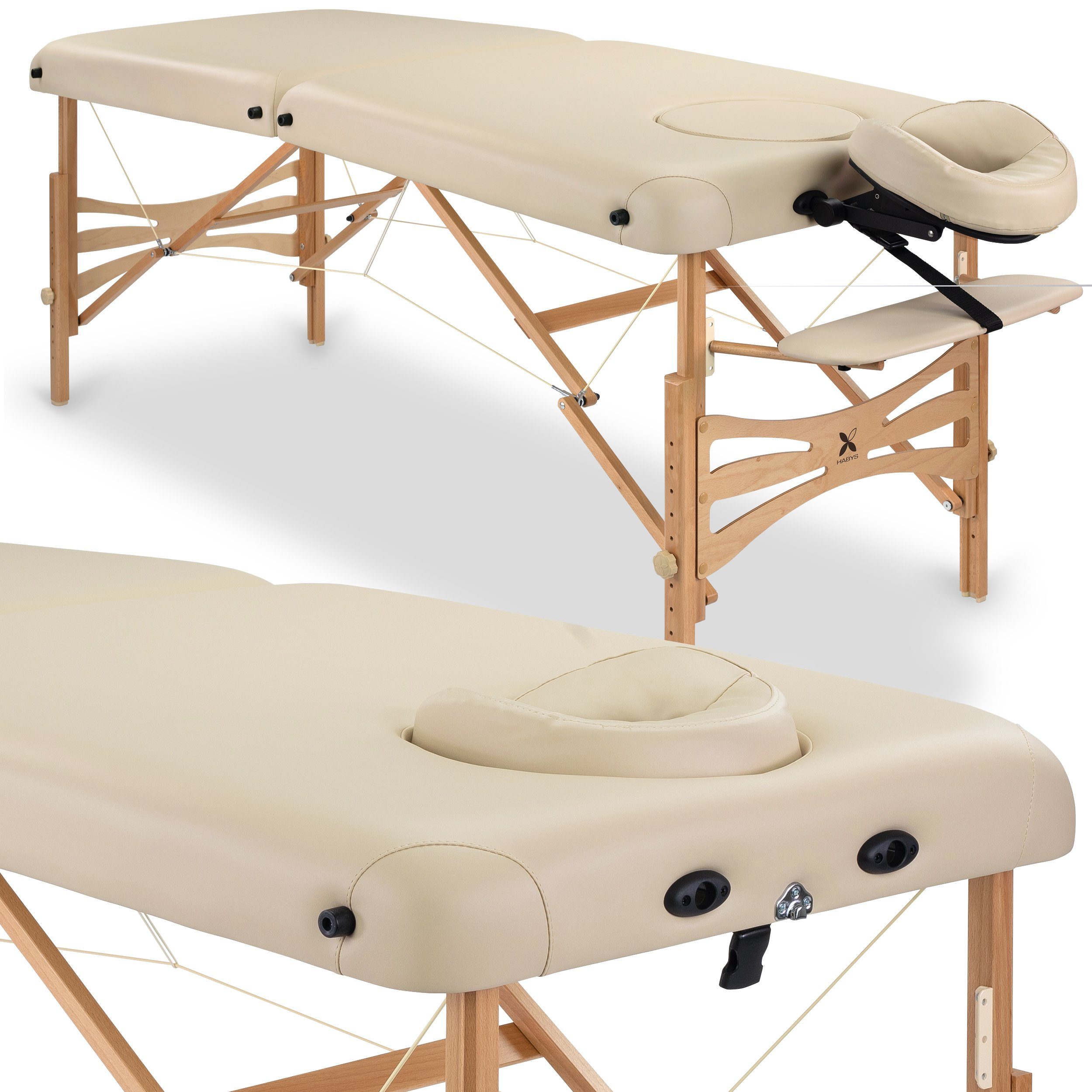 Habys Massageliege Panda Massagetisch Klappbar Kosmetikliege (Komfortgesichtausschnitt)