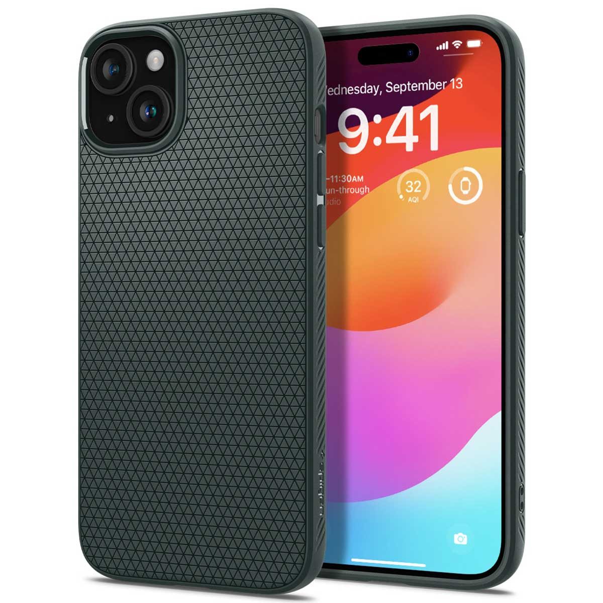 Spigen Backcover Spigen Liquid Air™ Backcover Apple iPhone 15 - Abyss Green