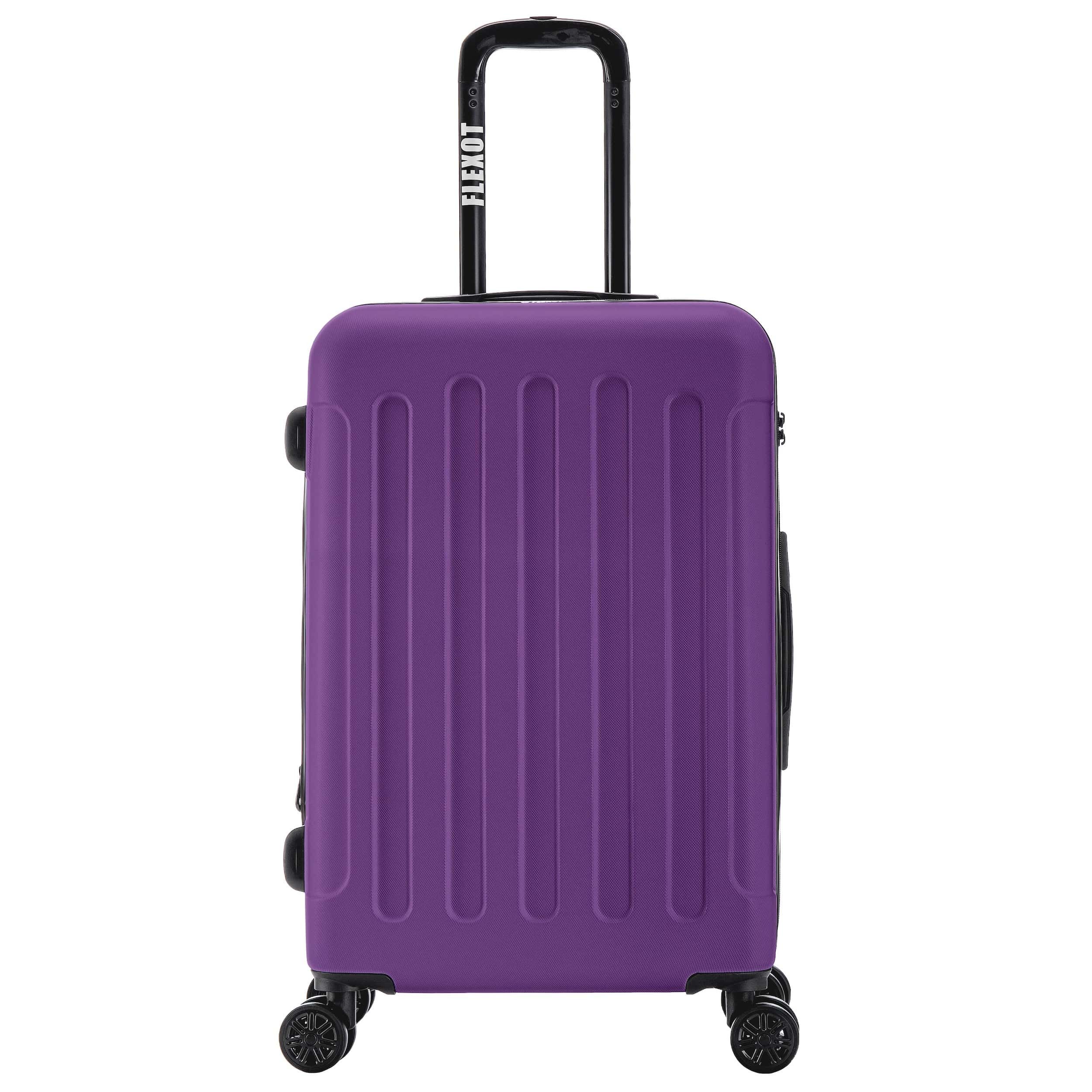Flexot Hartschalen-Trolley F-3045 (Gr. L) – Reisekoffer – ABS-Hartschale, Volumenerweiterung, 4 Rollen, Robuster und moderner Koffer mit vier 360° Rollen und Zahlenschloss
