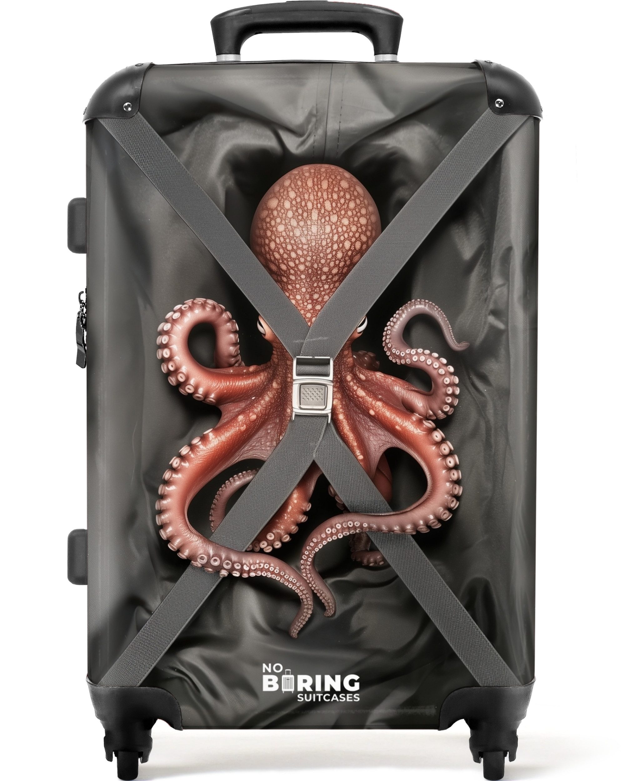 Hartschalen-Trolley mit leuchtende Räder - Oktopus in Bewegung 67 cm - 72 L