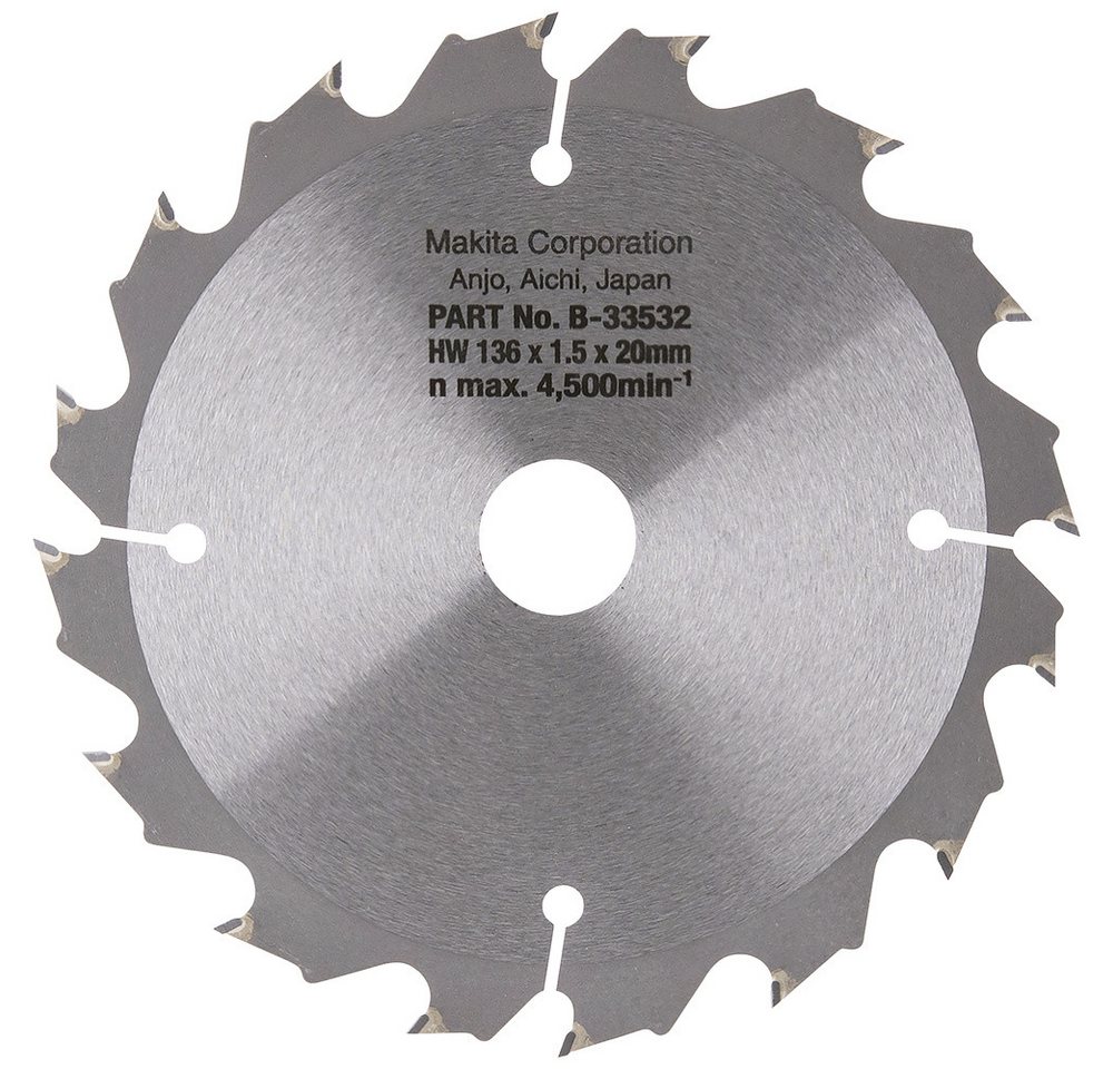 Thumbnail - Makita Kreissägeblatt Makita SPECIALIZED B-33532 Hartmetall Kreissägeblatt 136 x 20 x 1 mm Z