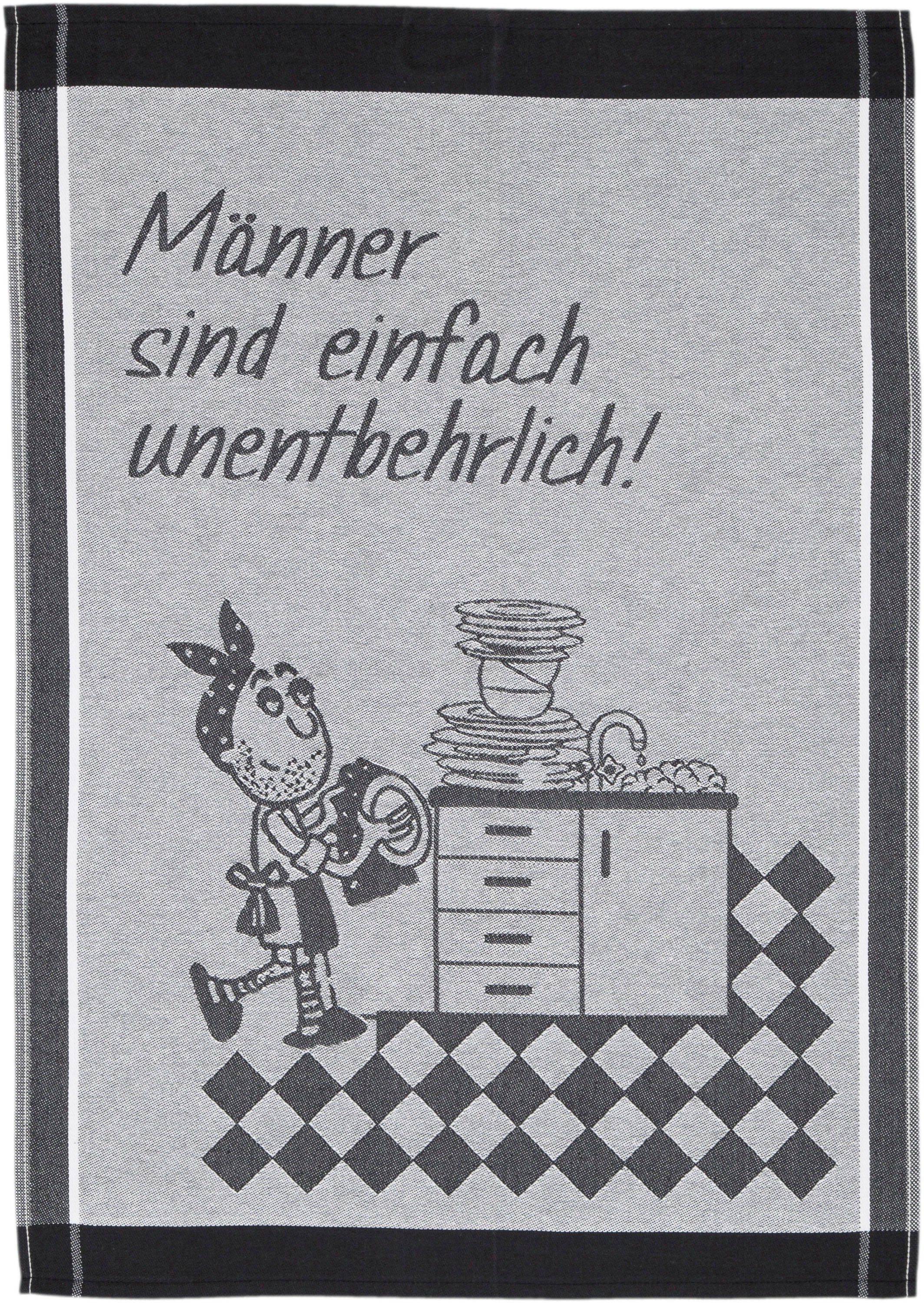 ROSS Geschirrtuch Männer sind einfach Baumwolle aus Sprüchetuch, 3-tlg), (Set, 100% unentbehrlich