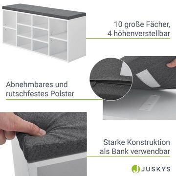 Juskys Schuhregal, kratzfeste Oberfläche, bis 150 kg belastbar, 10 Ablagefächer