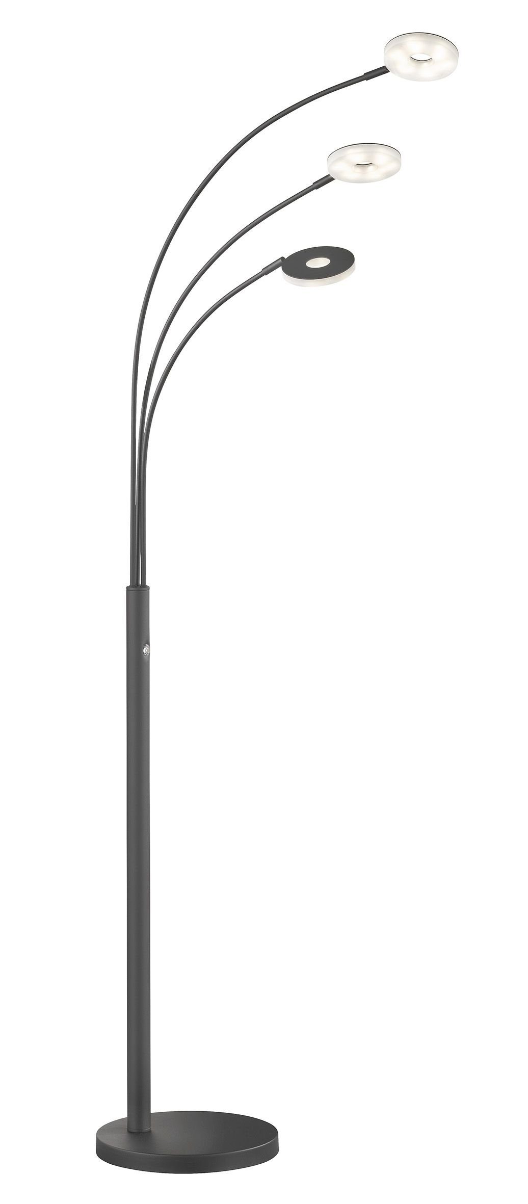 FISCHER & HONSEL Stehlampe FISCHER & HONSEL Stehleuchte DENT BH 45x185 cm schwarz Stehlampe, Warmweiß