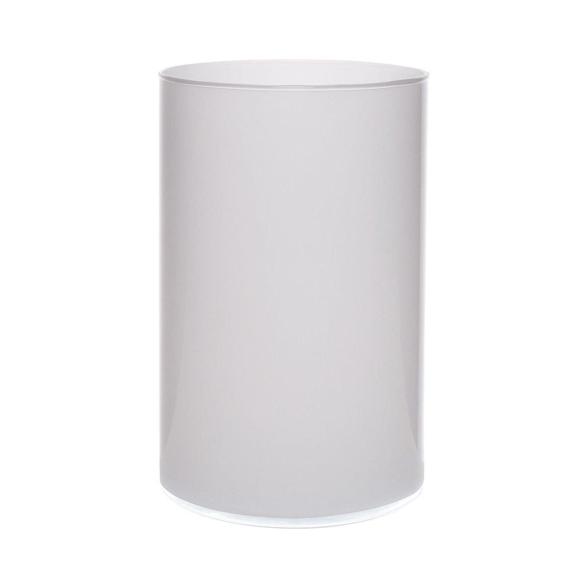 INNA-Glas Dekovase Glas Vase Zylinder Sanya Earth, weiß, 21 cm, Ø 14 cm