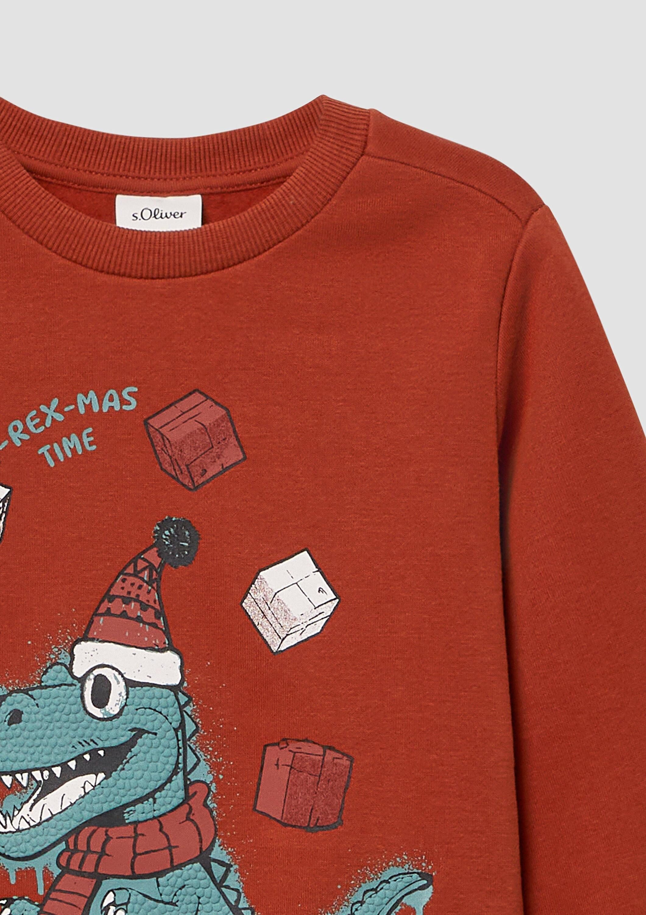 s.Oliver Sweatshirt Sweatshirt Kuscheliges Sweatshirt mit X-Mas-Frontprint – Bild 4 von 4