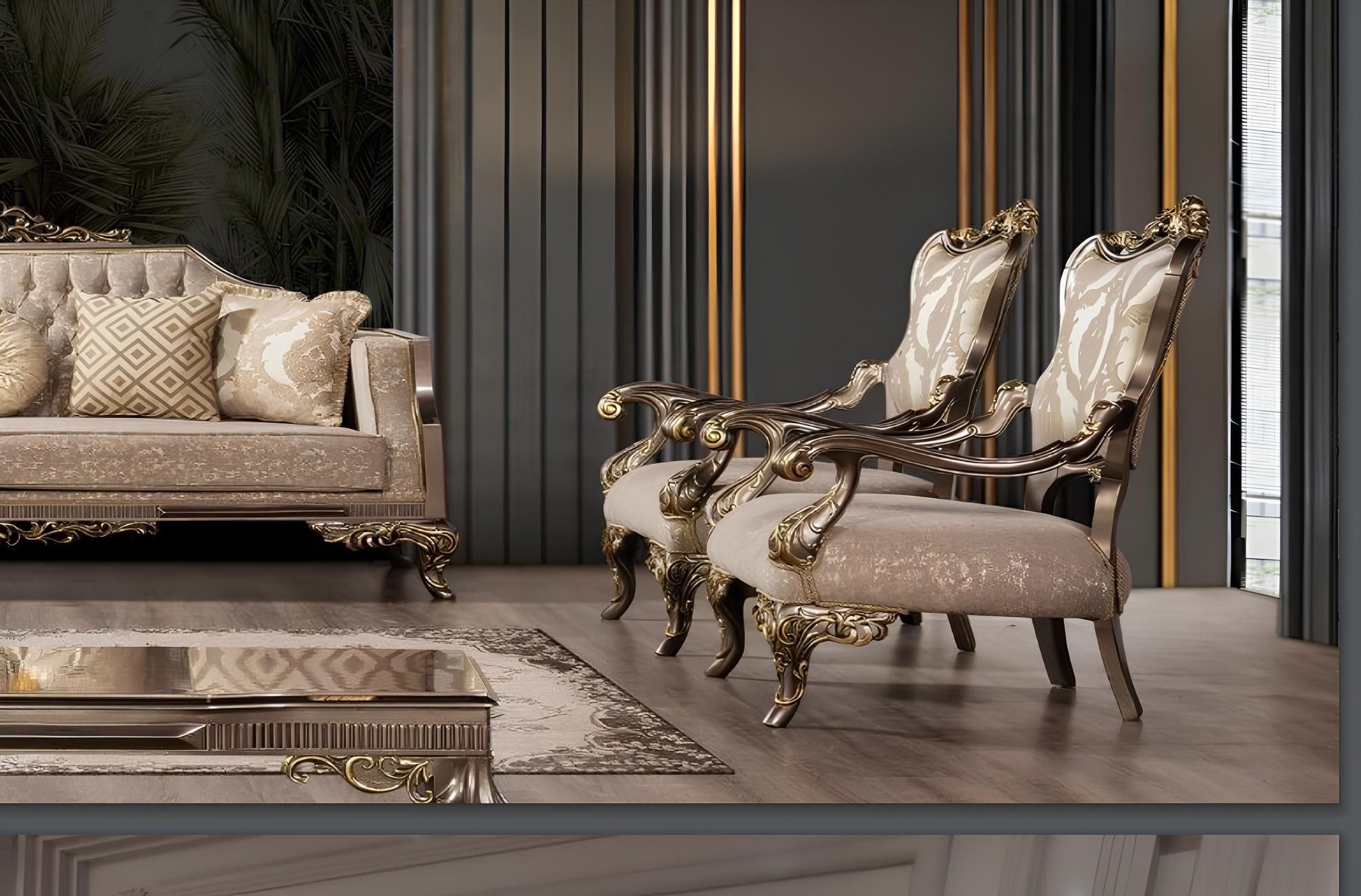 Xlmoebel Sessel Klassischer Polster Einsitzer Barock Rokoko Chesterfield Wohnzimm (1-St), Made in Europa