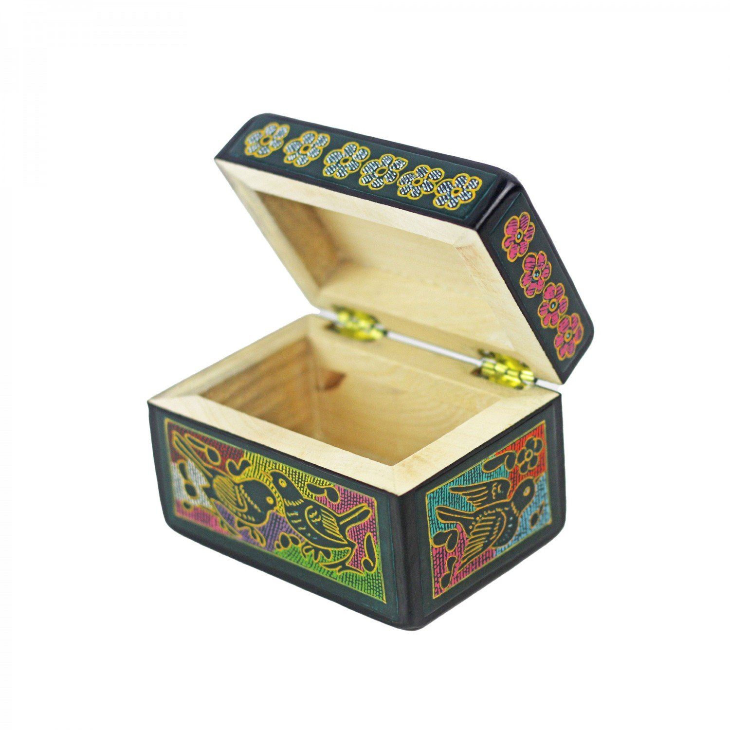 mitienda Schmuckkasten klein Olinala dunkelgrün Handgemachte Mexiko Box