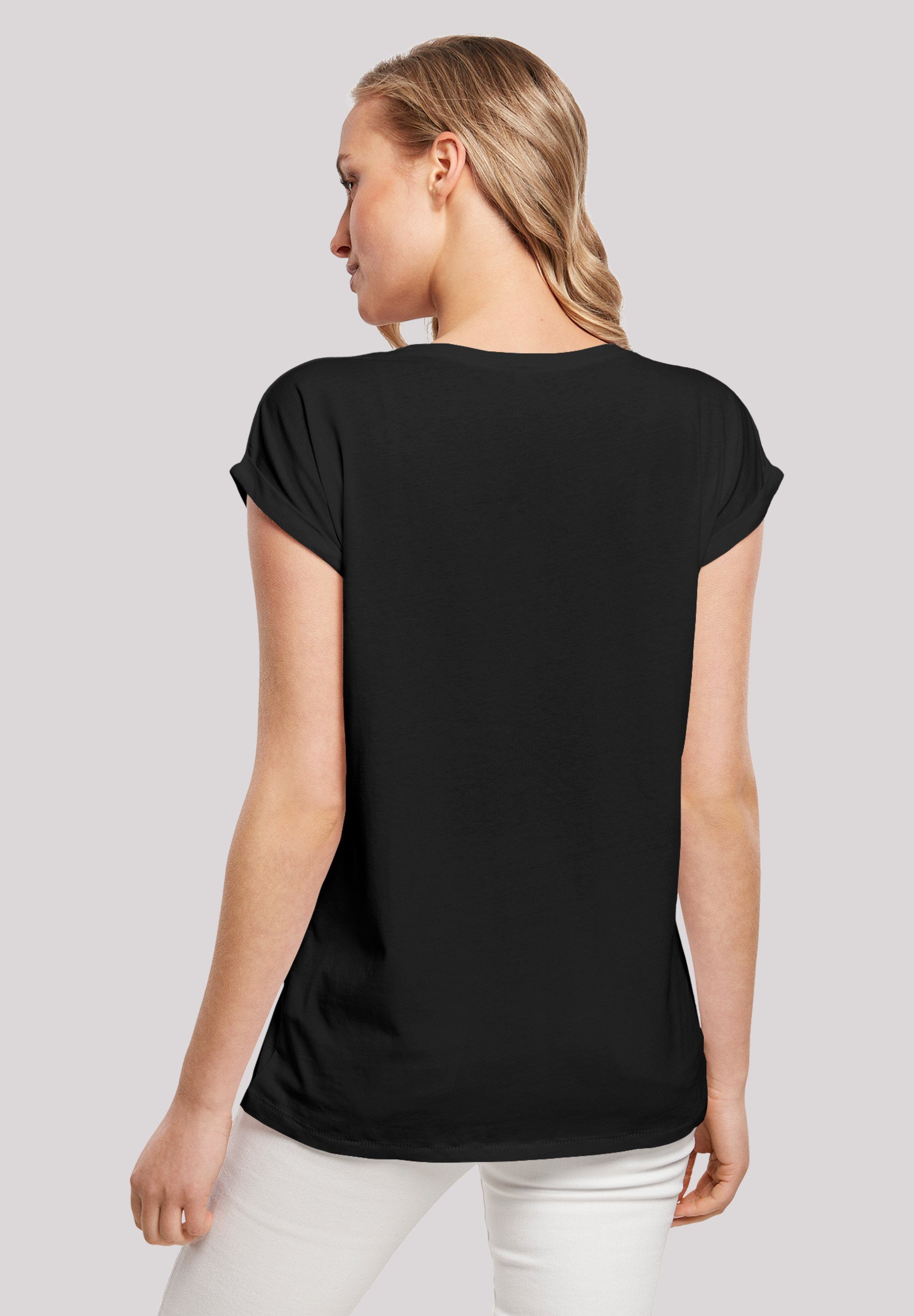 Bunny Bugs black Tee (1-tlg) Extended Shoulder Looney Damen Ladies Tunes F4NT4STIC with Kurzarmshirt