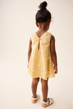 Next Sommerkleid Kleid aus Baumwolle mit gezurrtem Design (1-tlg)
