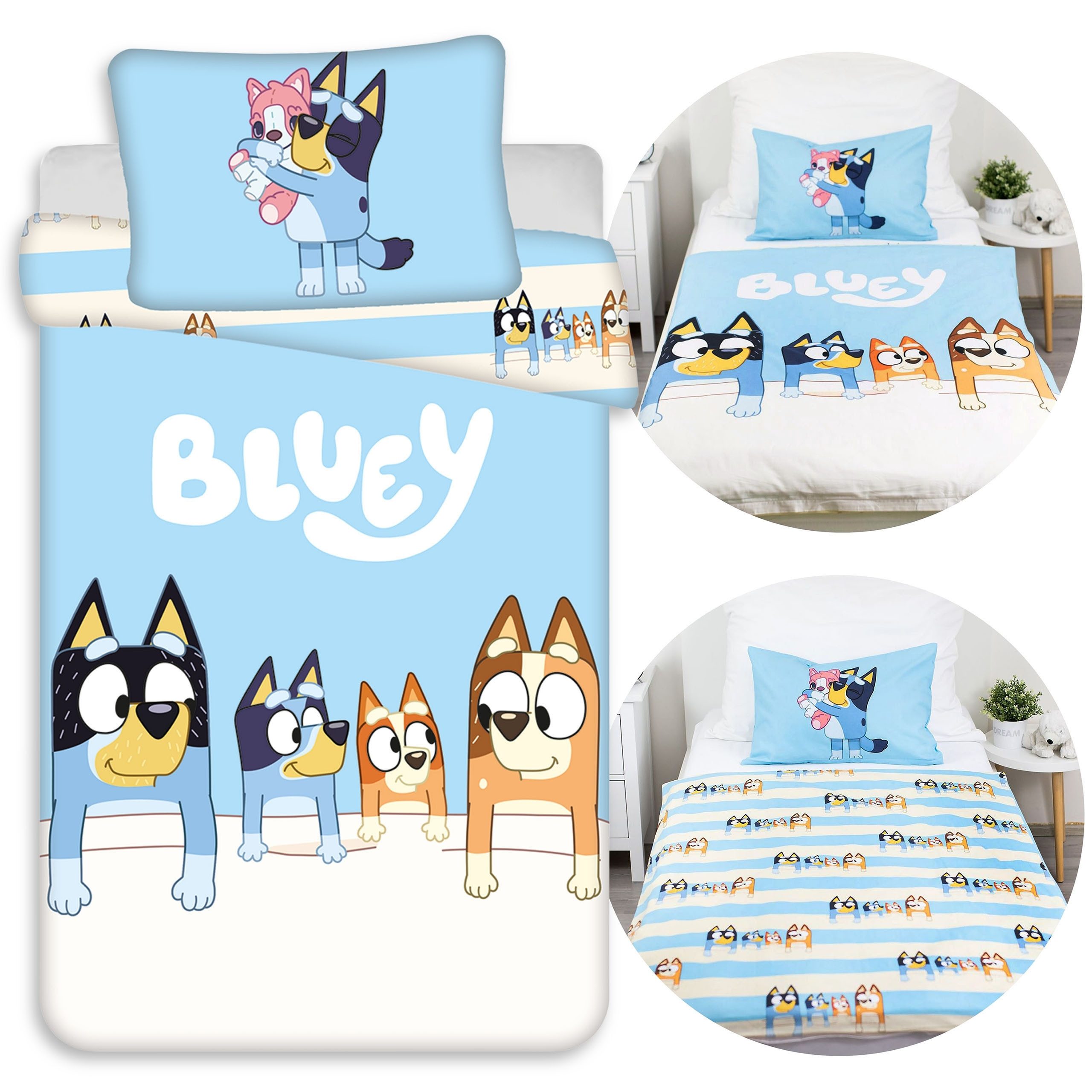 Sarcia.eu Kinderbettwäsche Bluey Kinderbettwäsche aus Baumwolle, 100 x 135 + 40 x 60 cm