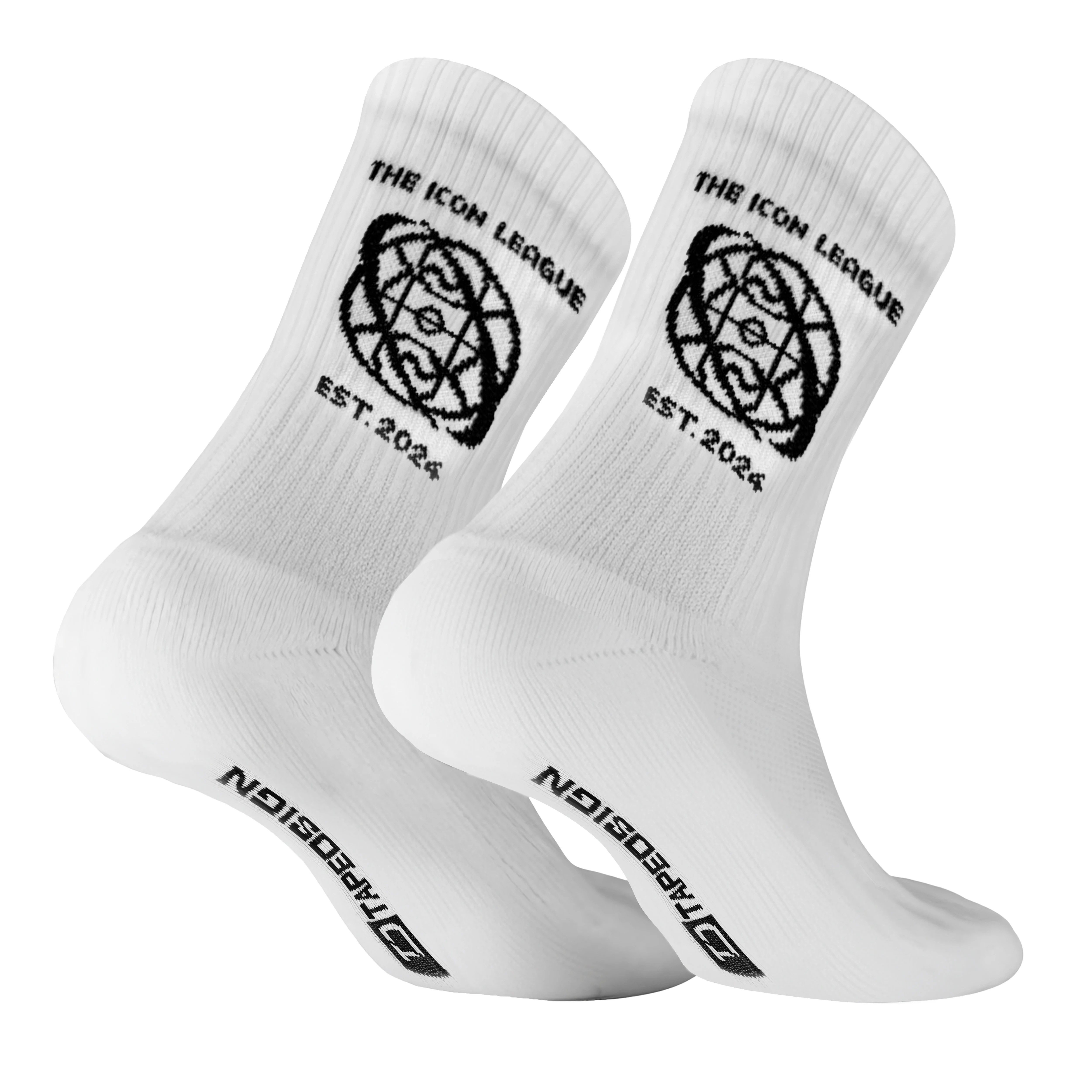 TAPEDESIGN x THE ICON LEAGUE Freizeitsocken & Lifestyle-Socken (1 Paar) für Herren & Damen (Einheitsgröße) (1 Paar, Weiß) Bequem Funktions-Socken für Erwachsene & Jugendliche Made in Europe