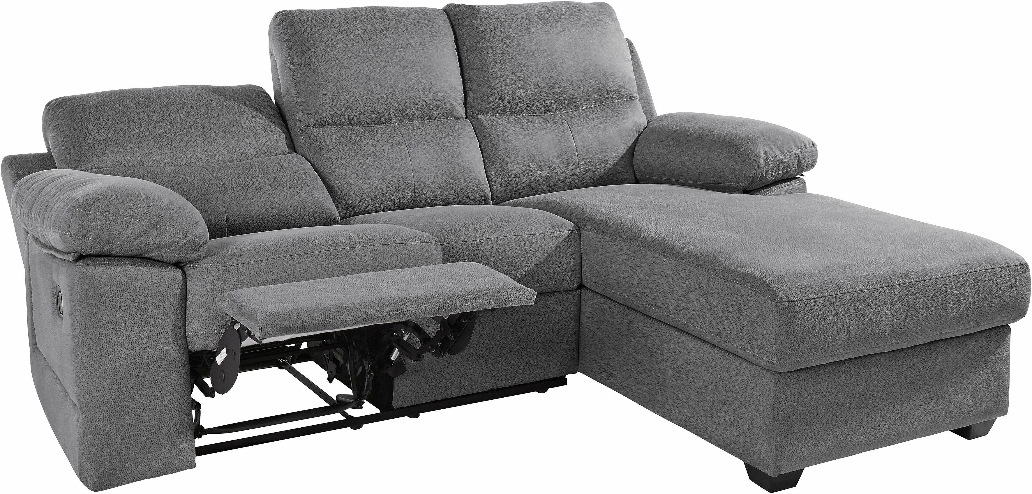 ATLANTIC home collection Ecksofa Conrad L-Form, mit Relaxfunktion und Federkern, mit Bettkasten