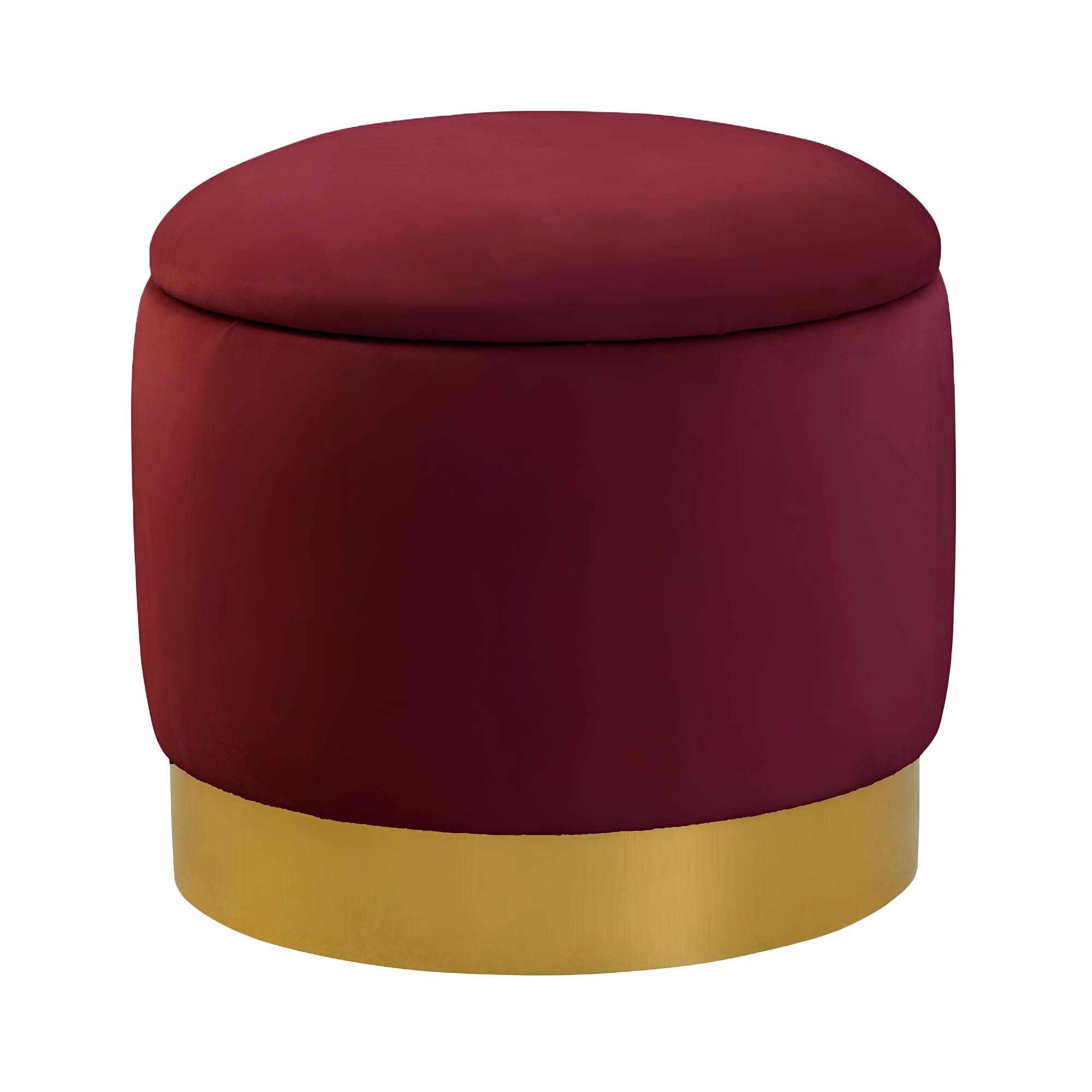 Xlmoebel Hocker Runder gepolsterter Sitzhocker mit Stauraum in Grau (Hocker), Hergestellt in Europa