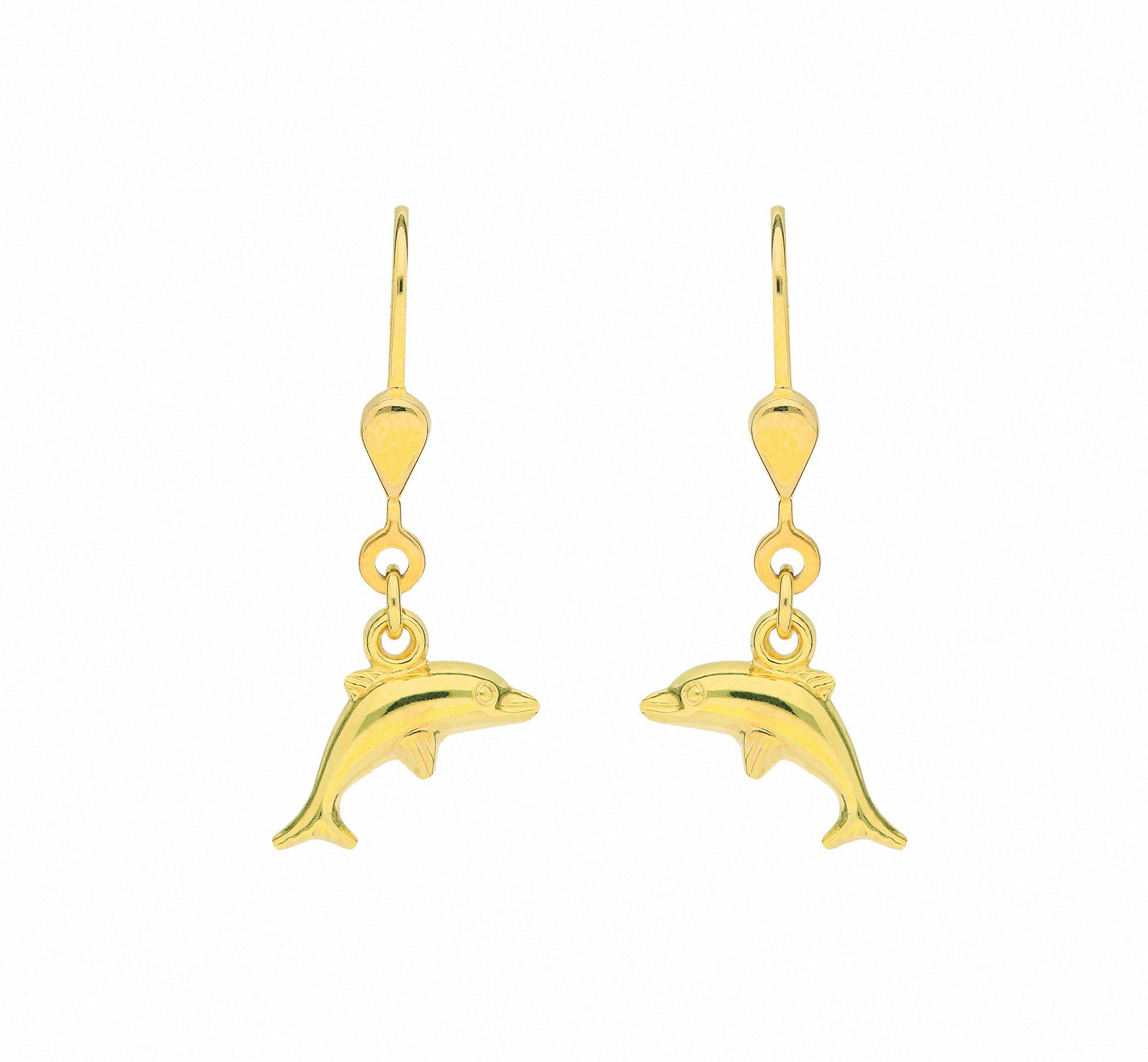 Damen Schmuck Adelia´s Paar Ohrhänger 1 Paar 333 Gold Ohrringe / Ohrhänger Delphin, 333 Gold Goldschmuck für Damen