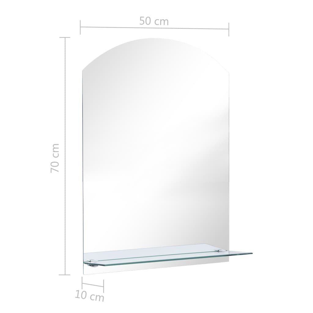 Hartglas Wandspiegel 50×70 mit Regal furnicato cm