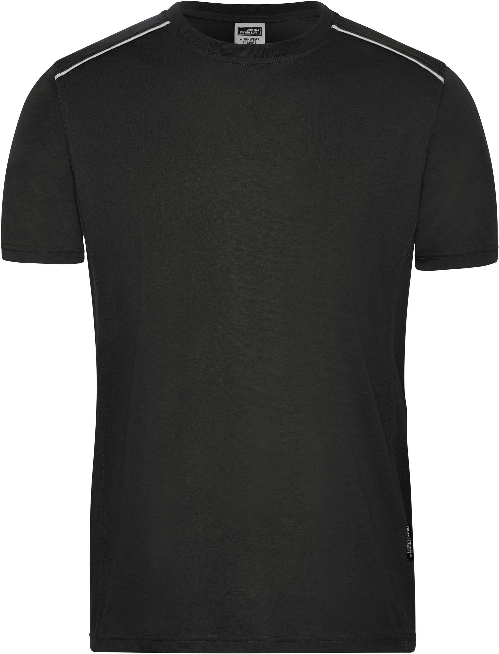 James & Workwear Baumwolle Black -Solid- Bio Nicholson T-Shirt Arbeits T-Shirt FaS50890
