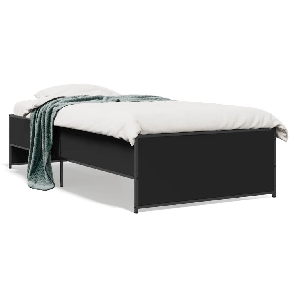 vidaXL Bett Bettgestell Schwarz 75x190 cm günstig online kaufen