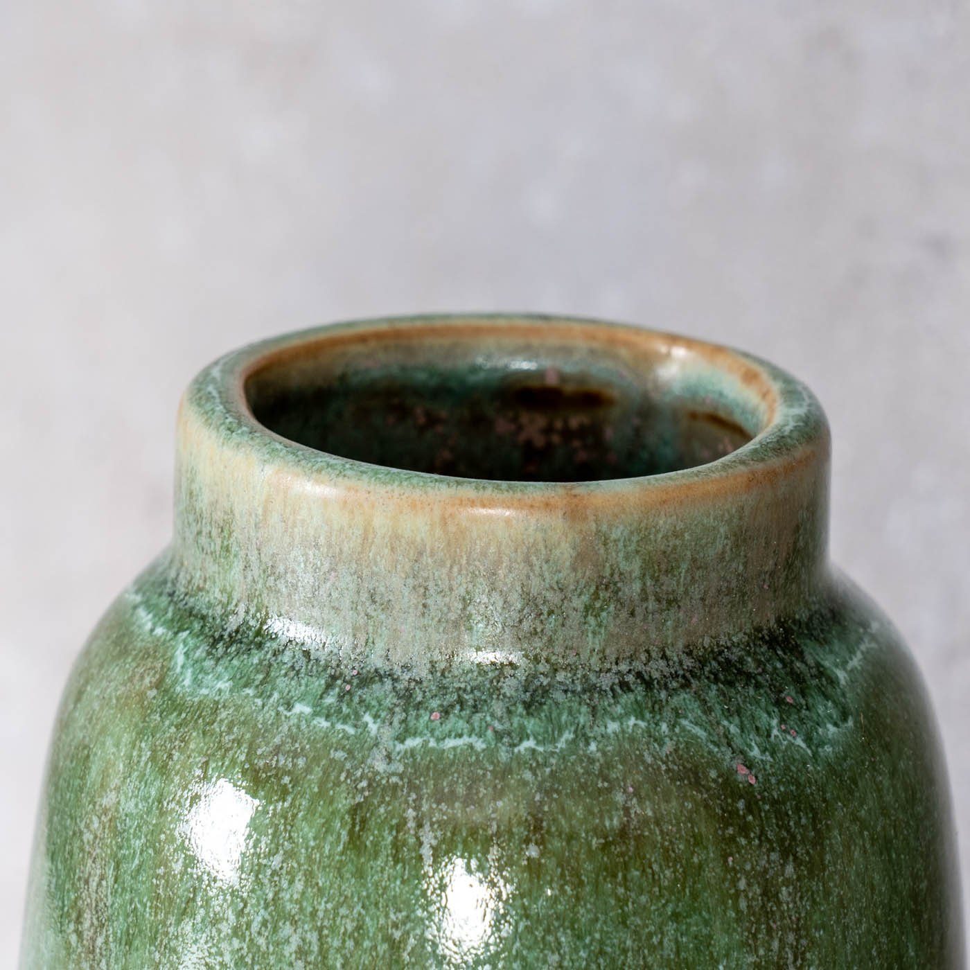 Levandeo® Dekovase, Blumenvase H17cm Vase Porzellan Grün Taupe Tischdeko Dekovase Deko