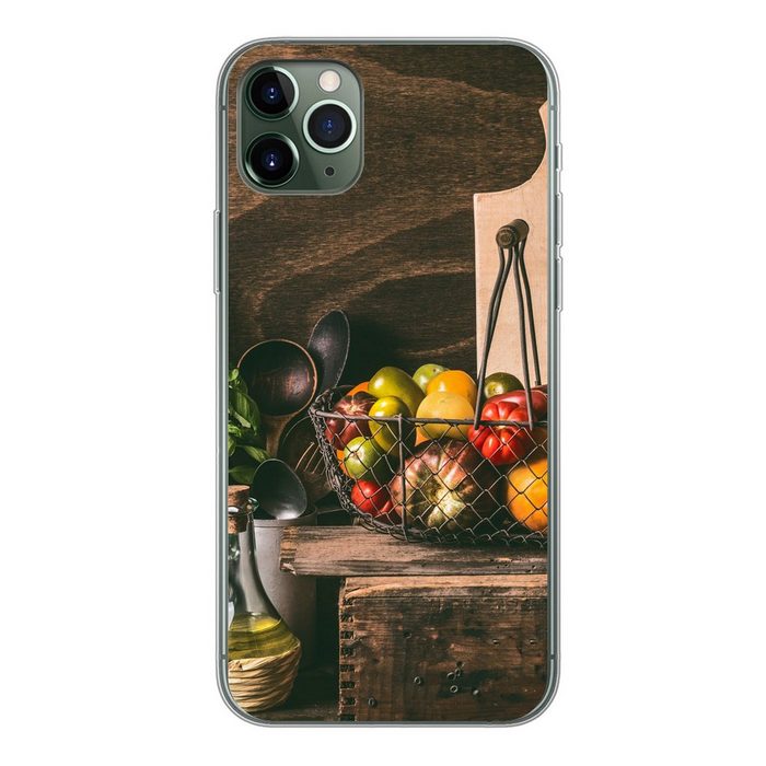 MuchoWow Handyhülle Gemüse - Kräuter - Rustikal - Stilleben - Basilikum Handyhülle Apple iPhone 11 Pro Max Smartphone-Bumper Print Handy