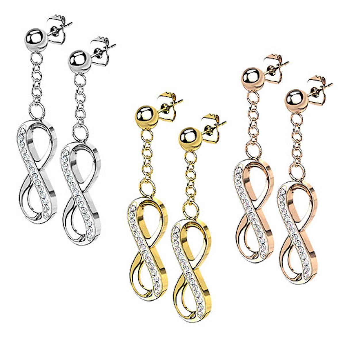 Taffstyle Paar Ohrstecker Damen Ohrringe Hängend Ketten Unendlich Anhänger günstig online kaufen