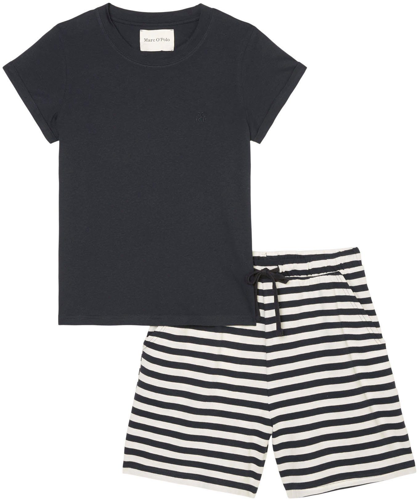 Marc O'Polo Pyjama (Set, 2 tlg) Lounge-Set aus reiner Baumwolle navy-dark navy stripe | Pyjama-Sets