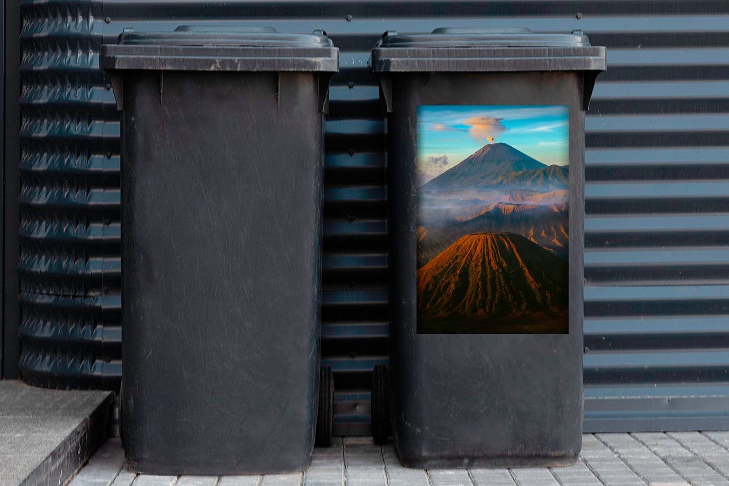 Mülleimer-aufkleber, Die MuchoWow Wandsticker Container, Vulkan Natur Abfalbehälter Sticker, (1 am Mülltonne, St),