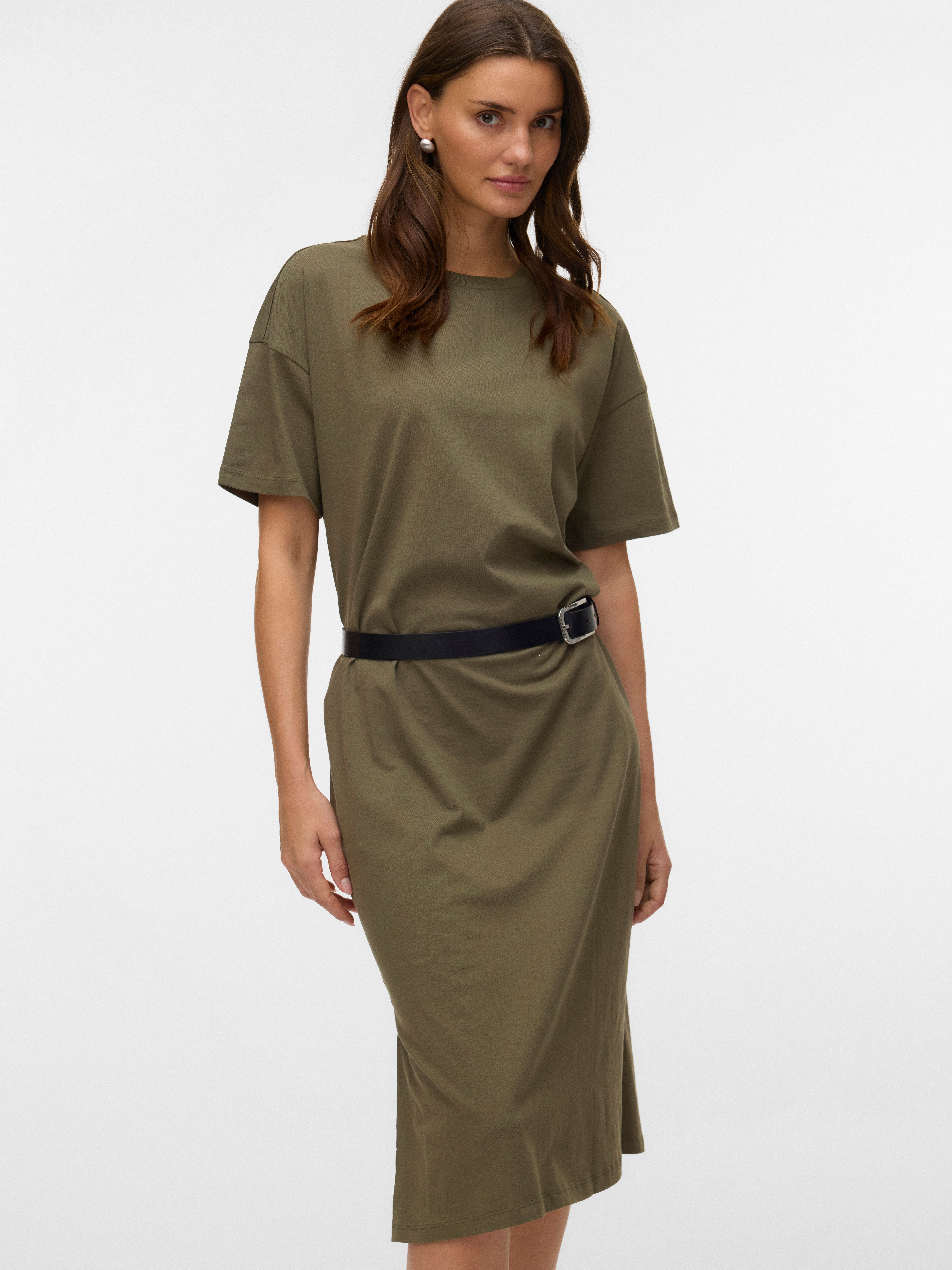 Vero Moda Shirtkleid VMMOLLY SS OVERSIZE CALF DRESS NOOS Baumwolle, regular günstig online kaufen