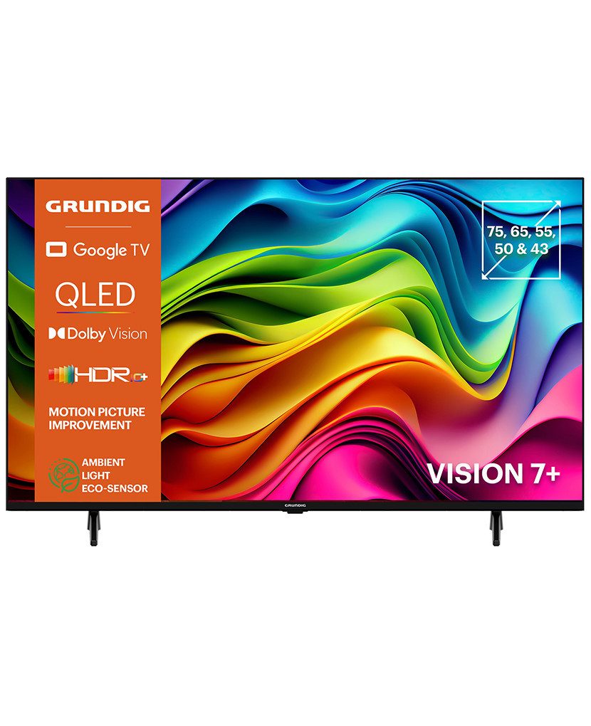 Grundig 75 GUB 7440 Q QLED-Fernseher (189 cm/75 Zoll, 4K UHD, Google TV, Dynamische und ruckelfreie Bildschärfe dank Motion Picture Improvement)