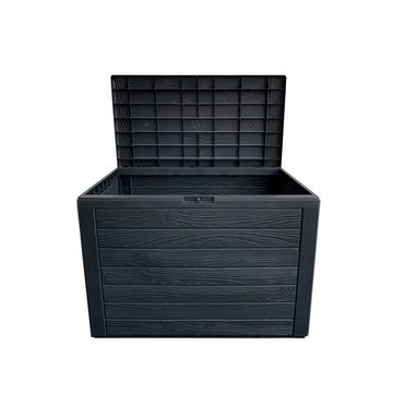 Kreher Kissenbox Kissenbox "Woodebox" in Holz Optik in Anthrazit (Volumen wählbar)