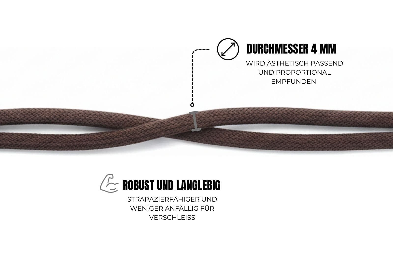 Ringelspitz Schnürsenkel Oval, gewachst, – Perfekte Wahl für elegante Schuhe - Ø 4 mm